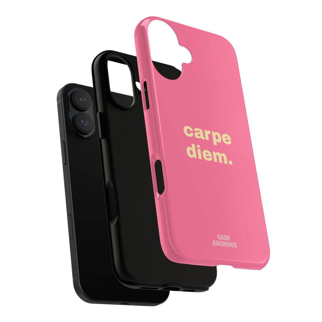 Pink "carpe diem." Tough Phone Case — Motivational Slim Protective Case