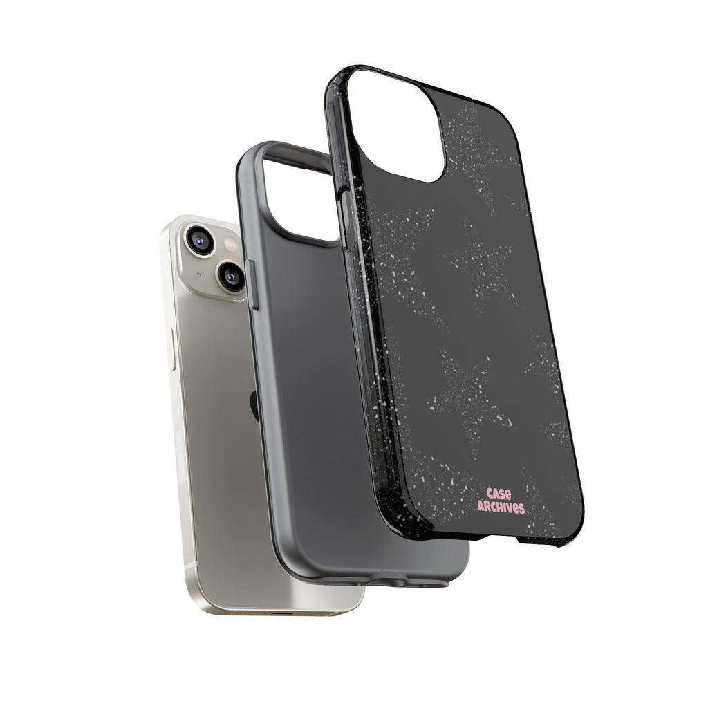 Glitter Star Tough Case — Black Sparkle Phone Protection