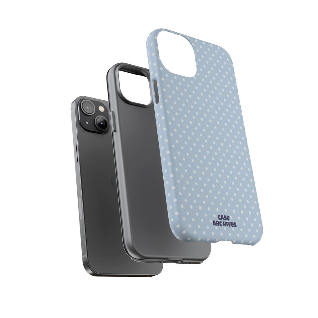 Pastel Blue Polka Dot Tough Phone Case — Protective iPhone Cover