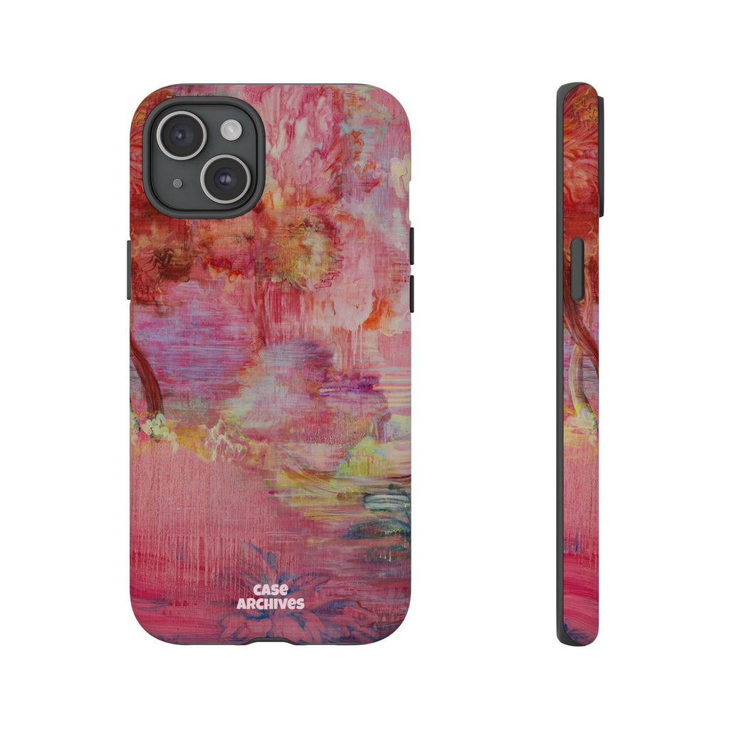 Floral Pink Abstract Phone Case — Tough Durable iPhone Cover