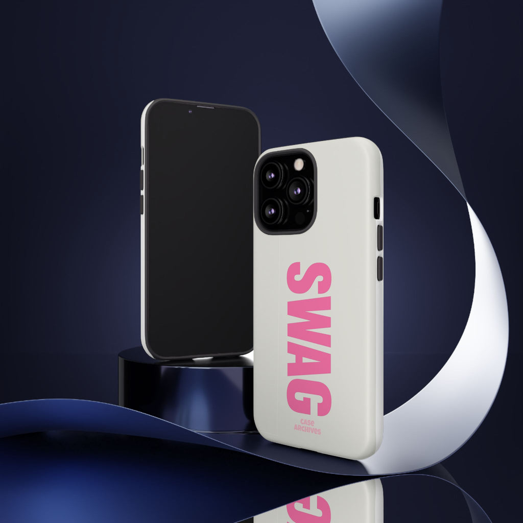 SWAG Phone Case — Bold Pink Vertical Text Tough Case