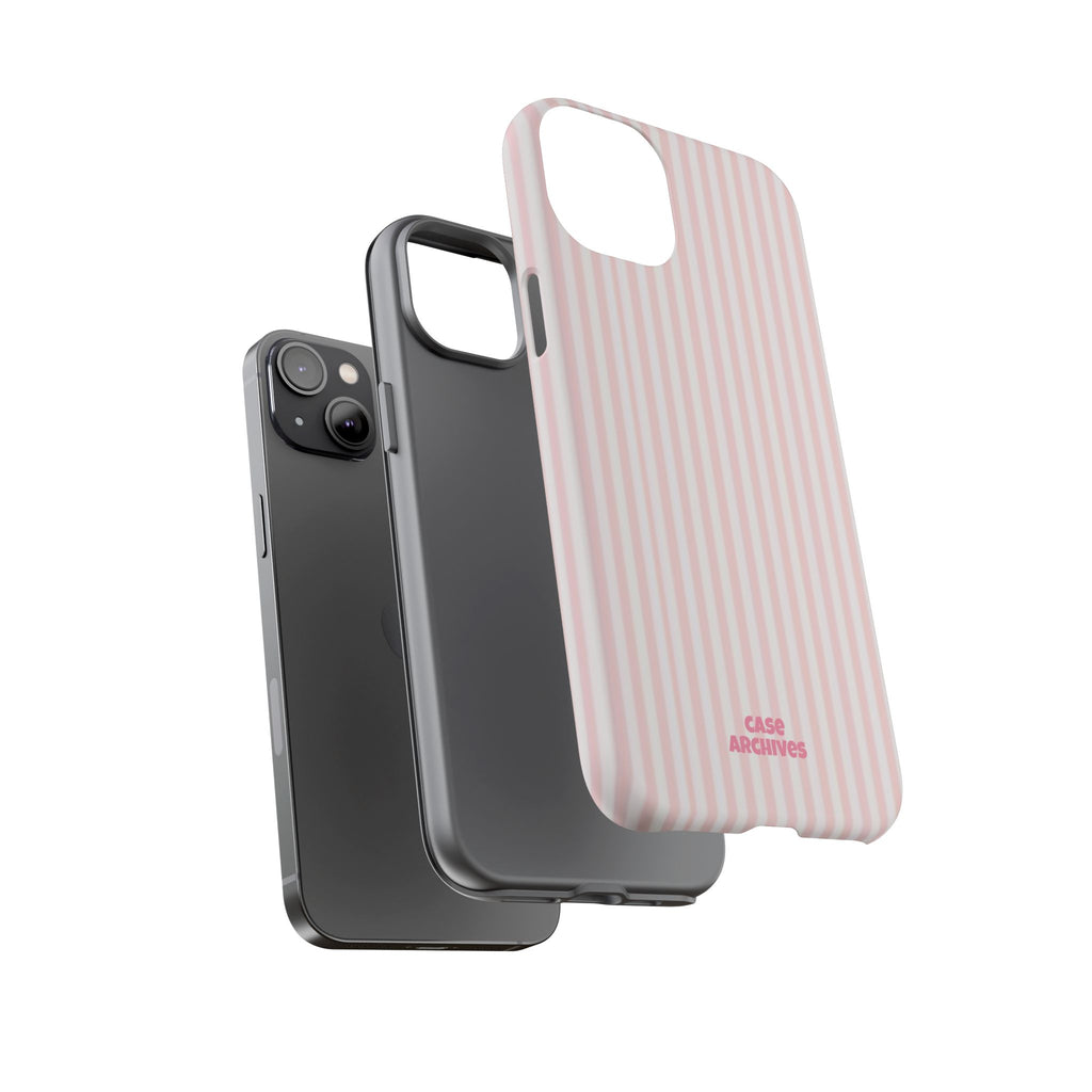 Pink Pastel Stripe Tough Phone Case — Protective iPhone Cover
