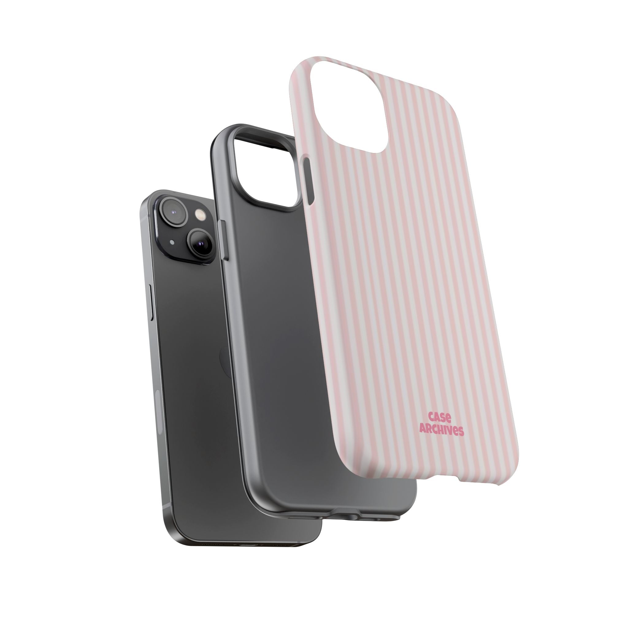 Pink Pastel Stripe Tough Phone Case — Protective iPhone Cover