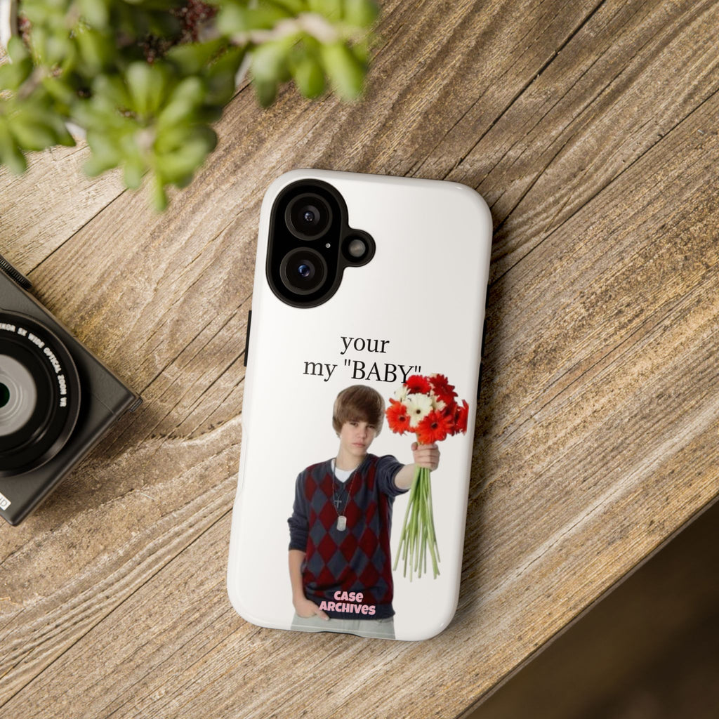 “your my 'BABY'” Justin Retro Photo Floral Design