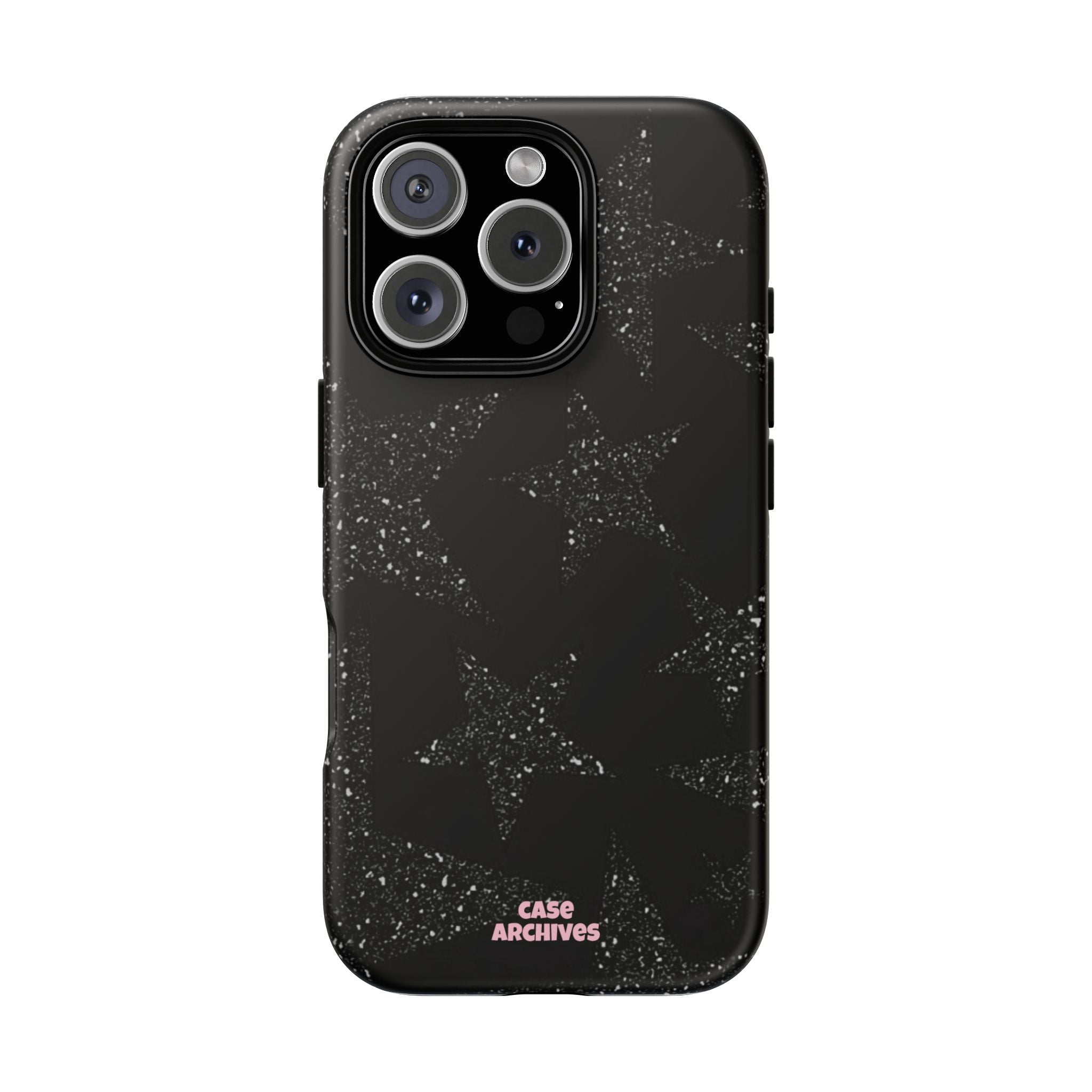 Glitter Star Tough Case — Black Sparkle Phone Protection