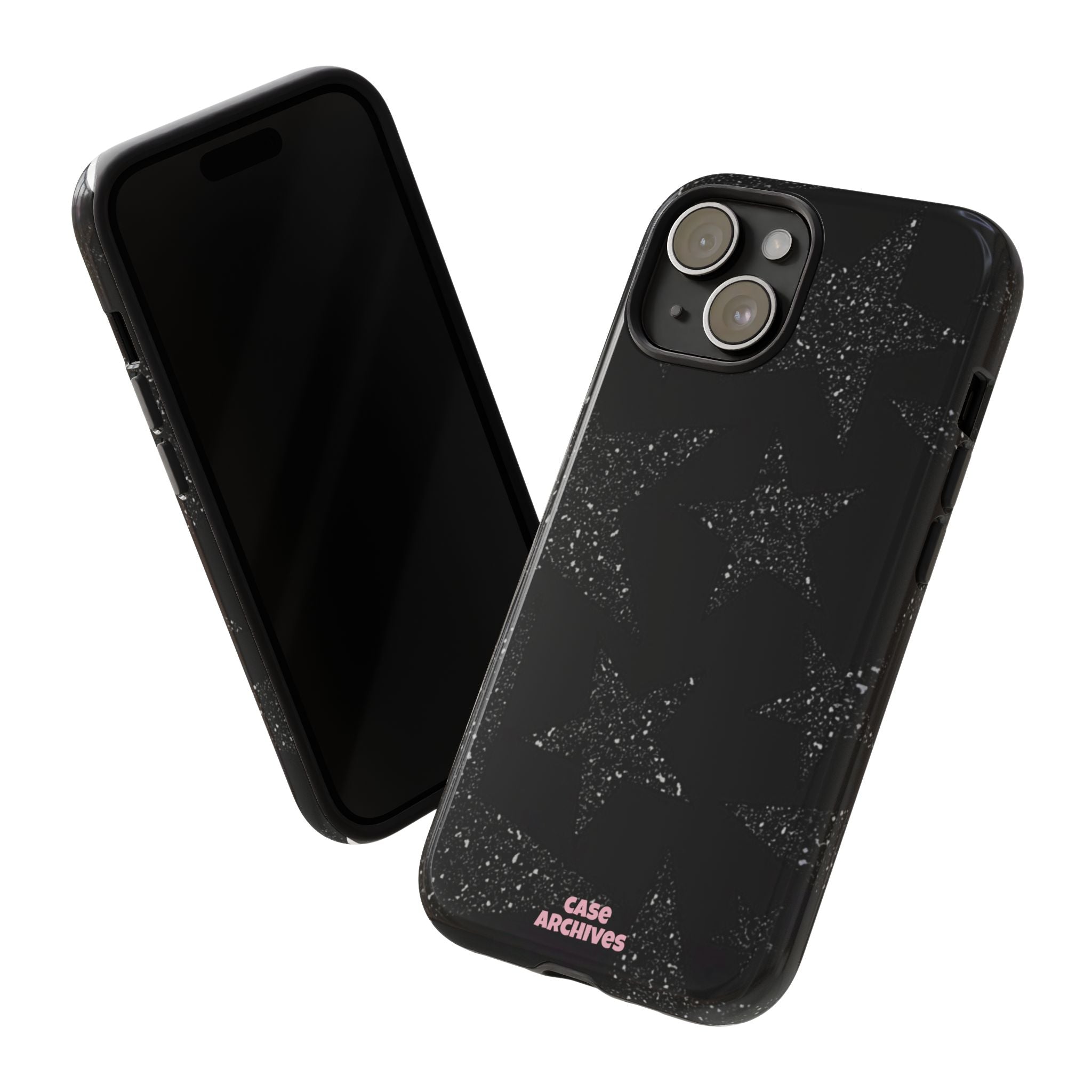 Glitter Star Tough Case — Black Sparkle Phone Protection