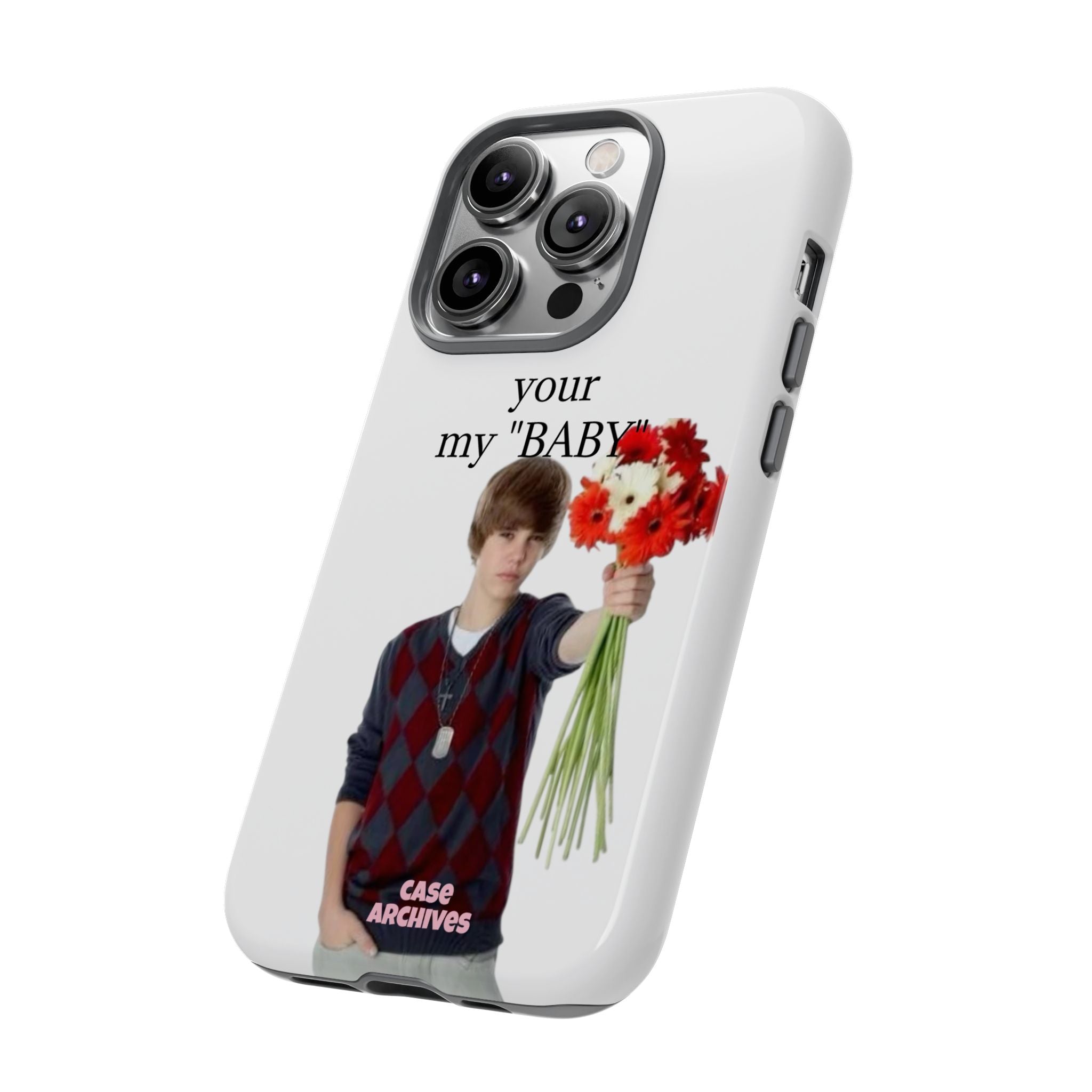 “your my 'BABY'” Justin Retro Photo Floral Design