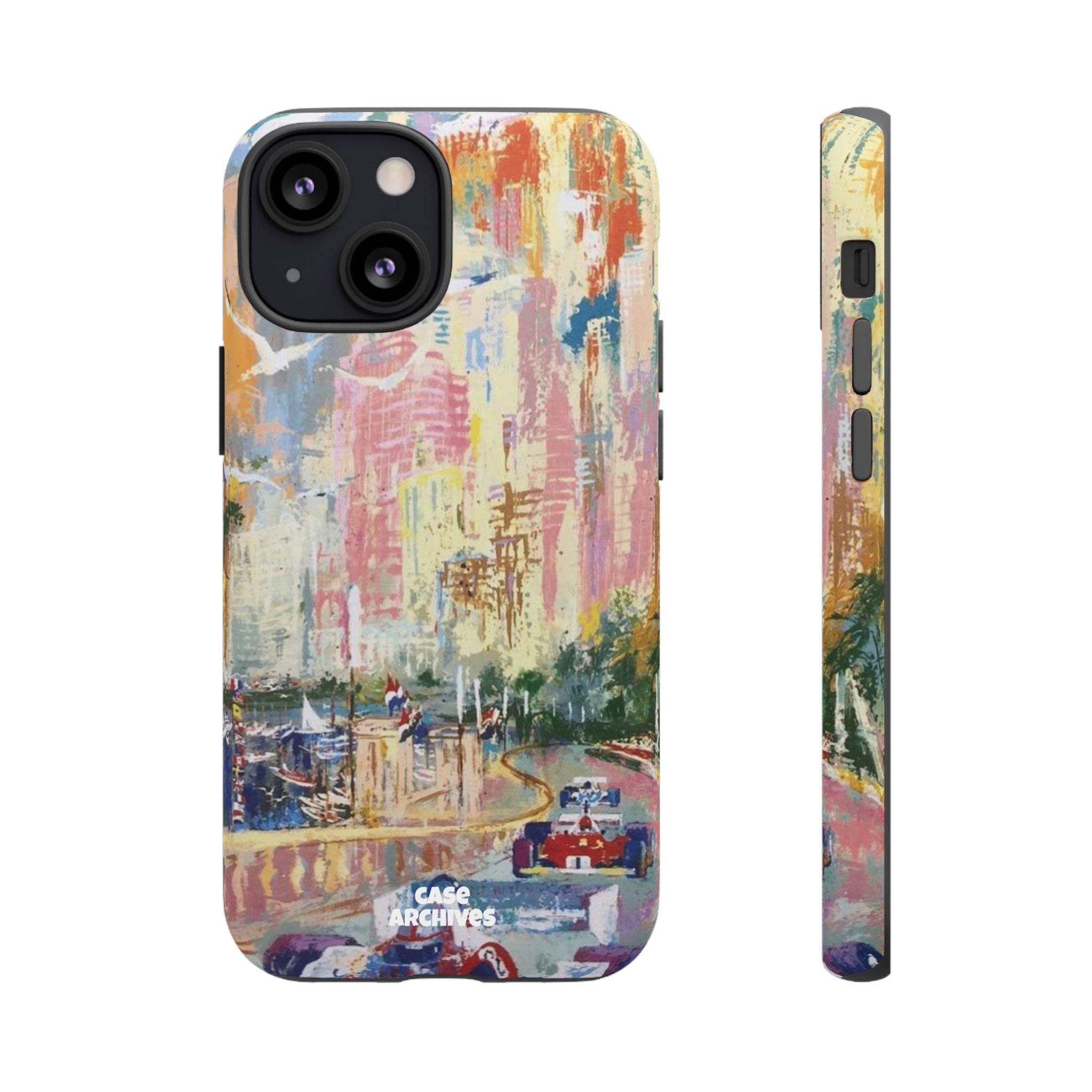 Racing Cityscape Phone Case — Vintage Grand Prix Art Protective Cover