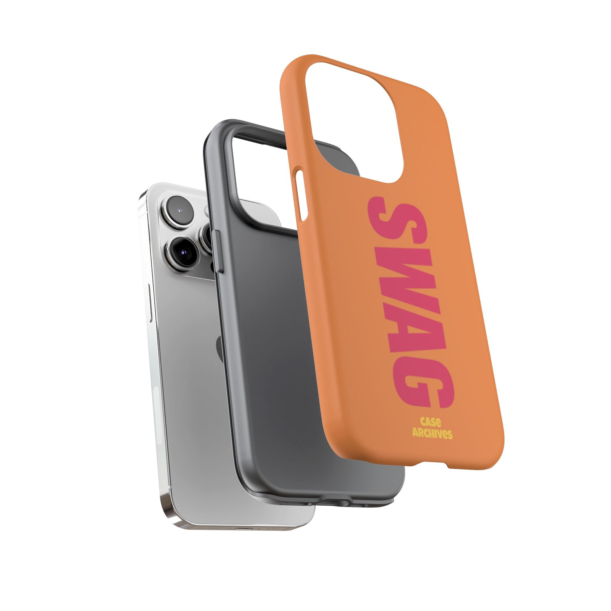 SWAG vertical text Tough Case | orange phone case, bold typography