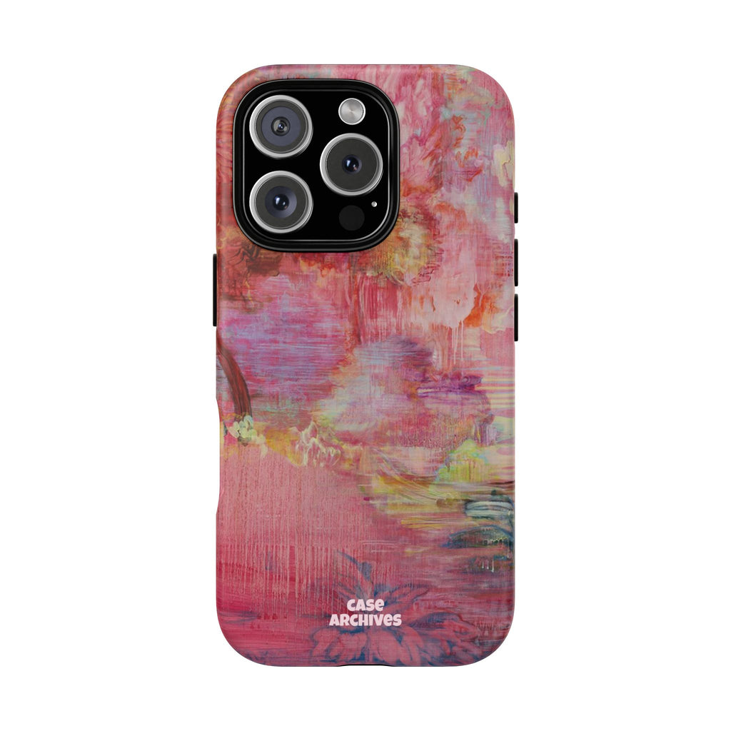 Floral Pink Abstract Phone Case — Tough Durable iPhone Cover