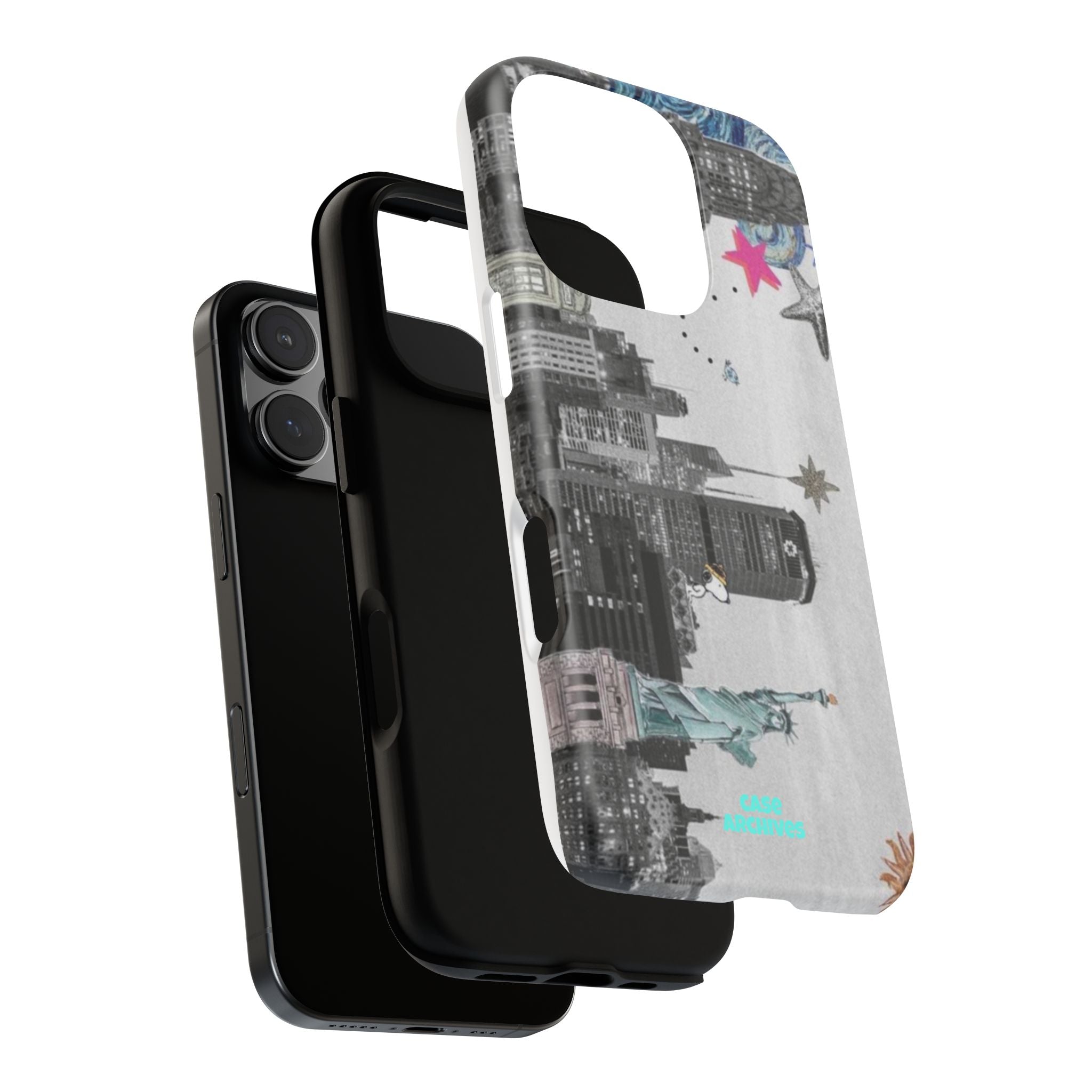 City Skyline Tough Phone Case – Statue of Liberty Urban Art Protective Cover