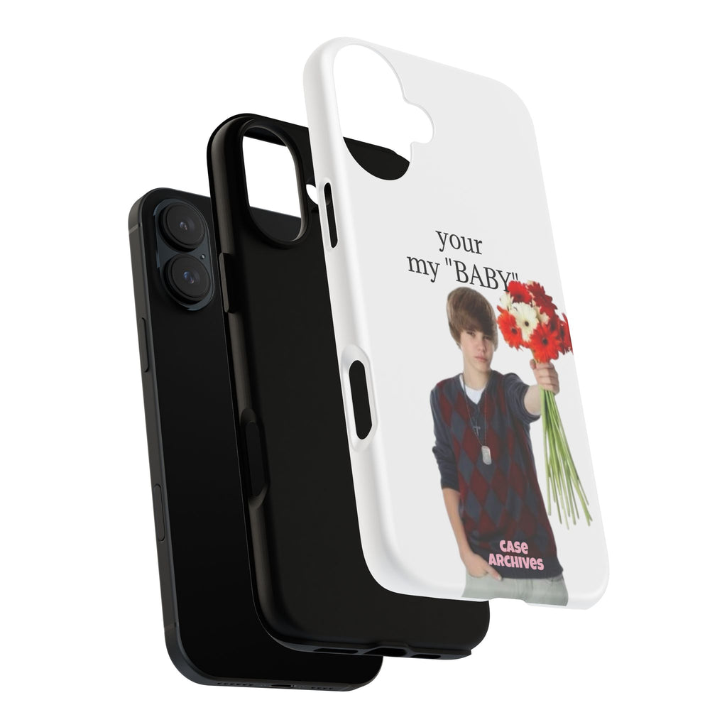 “your my 'BABY'” Justin Retro Photo Floral Design
