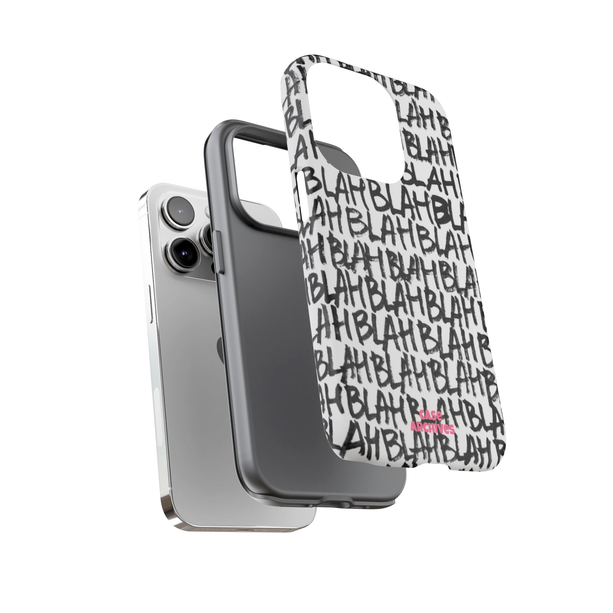 Phone Case — 'BLAH BLAH' Graffiti Text Protective Tough Case