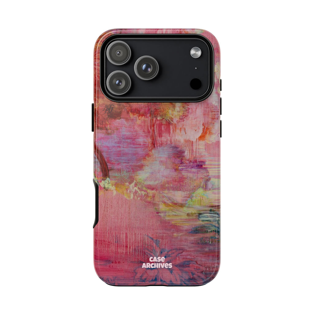 Floral Pink Abstract Phone Case — Tough Durable iPhone Cover