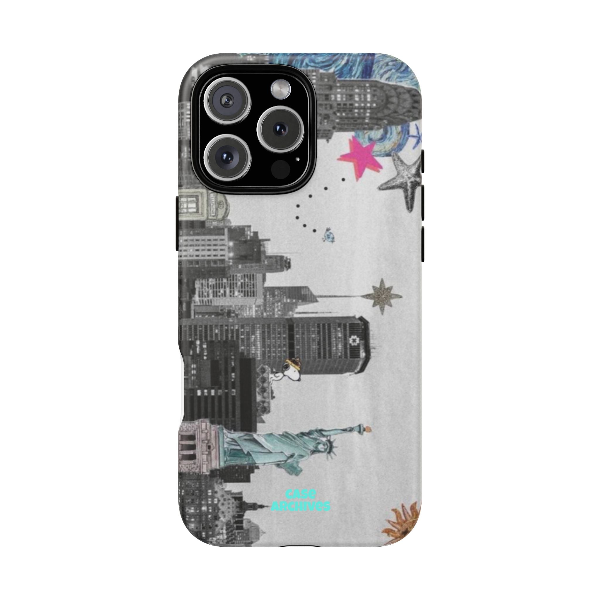 City Skyline Tough Phone Case – Statue of Liberty Urban Art Protective Cover