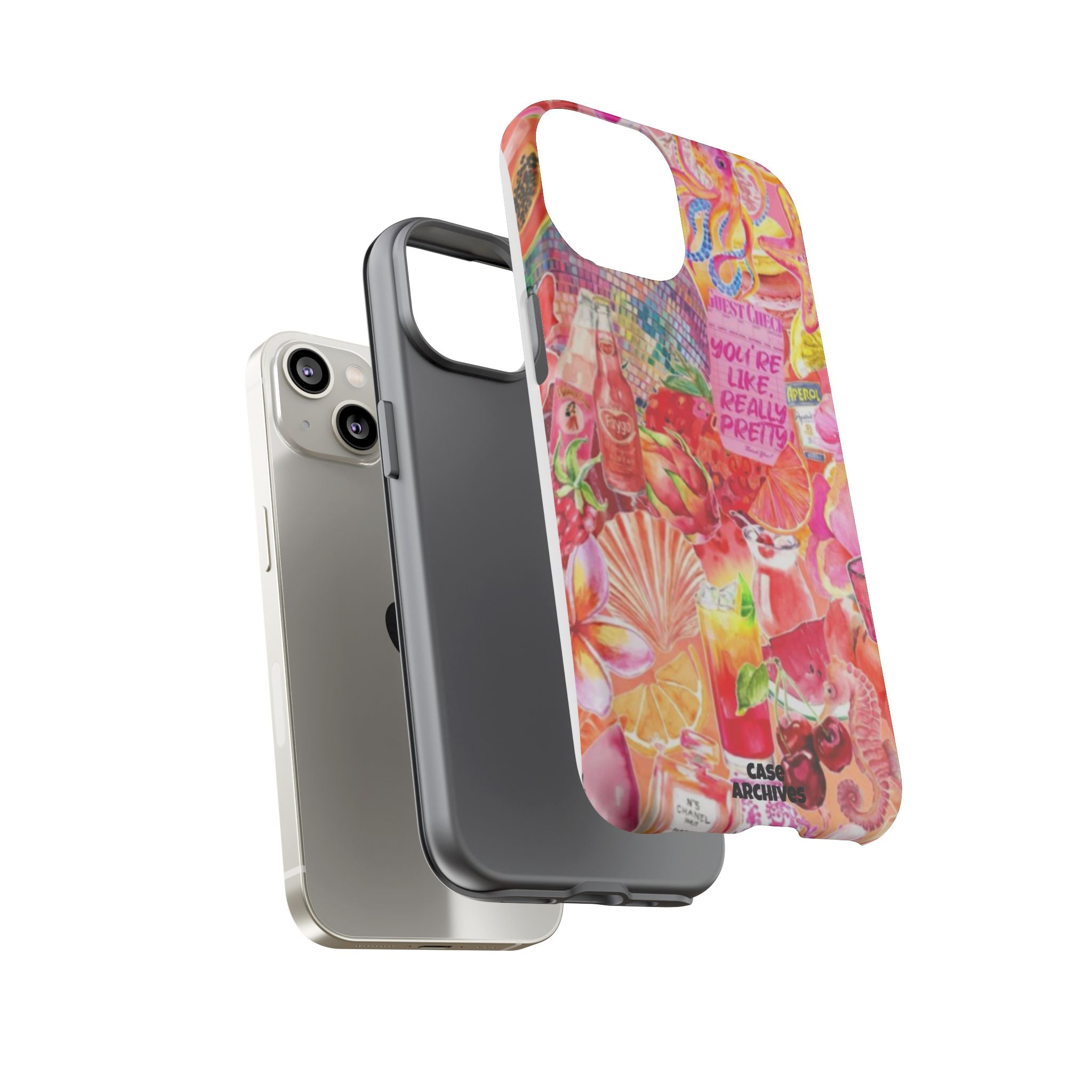 Phone Case — Pink Tropical Collage "You're Like, Really Pretty"