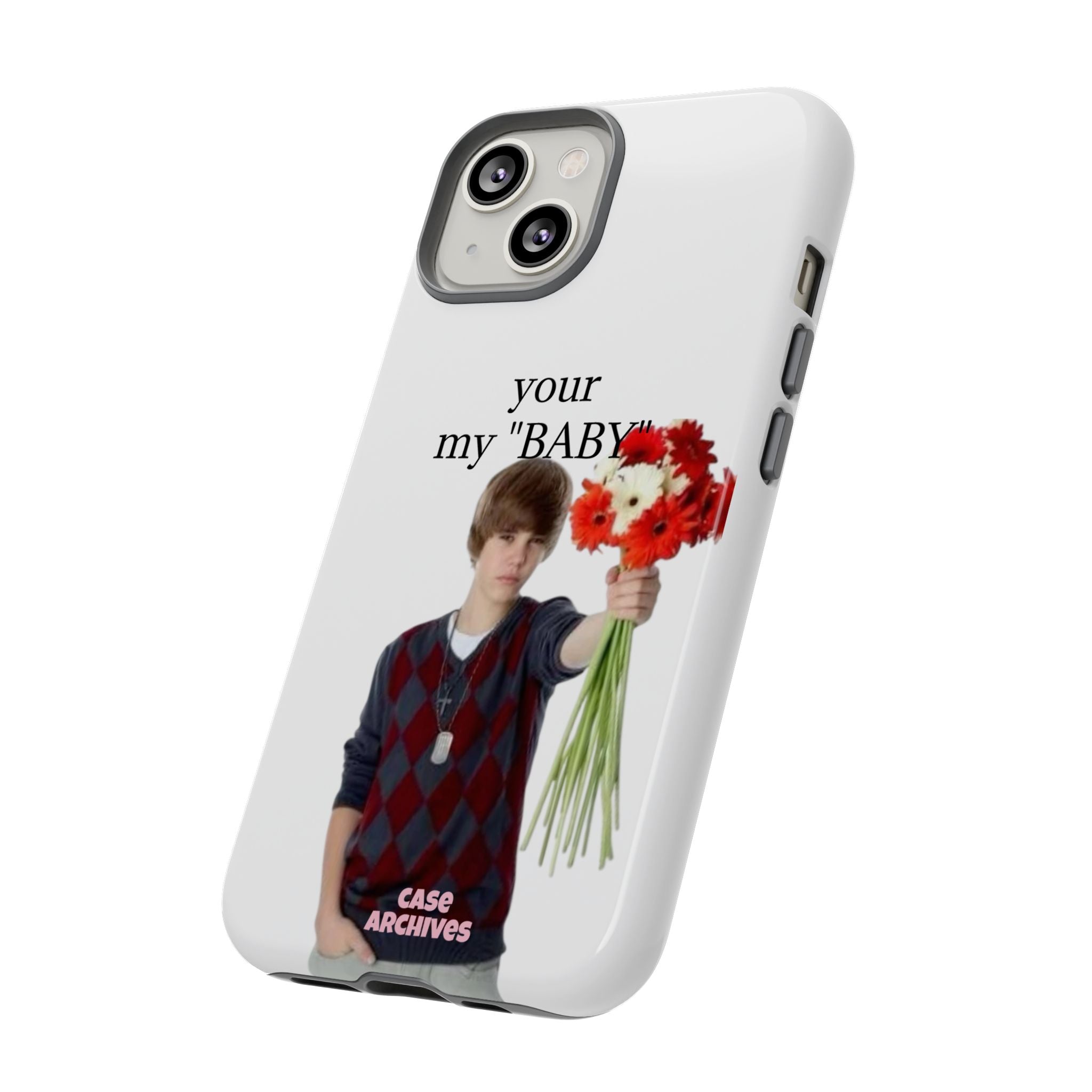 “your my 'BABY'” Justin Retro Photo Floral Design