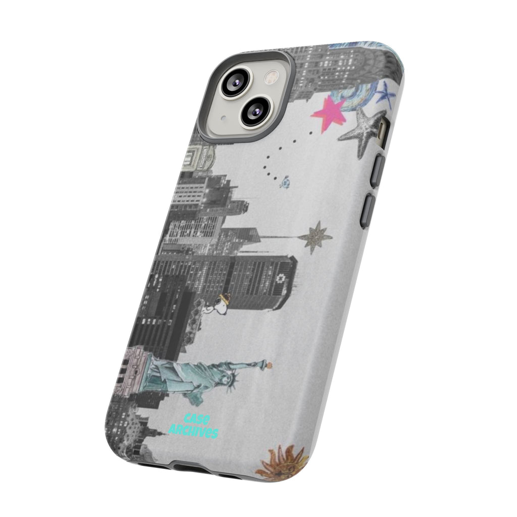 City Skyline Tough Phone Case – Statue of Liberty Urban Art Protective Cover