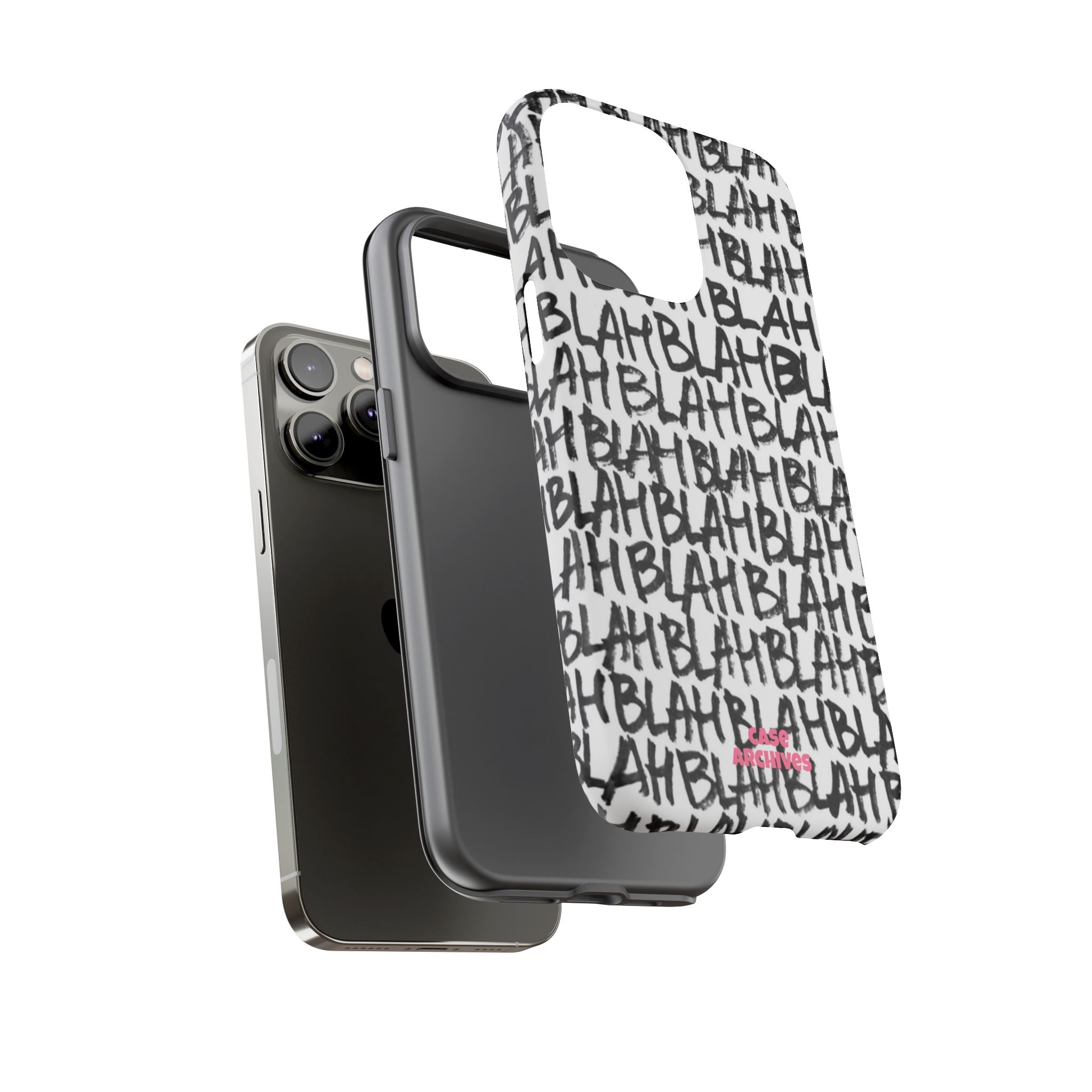 Phone Case — 'BLAH BLAH' Graffiti Text Protective Tough Case