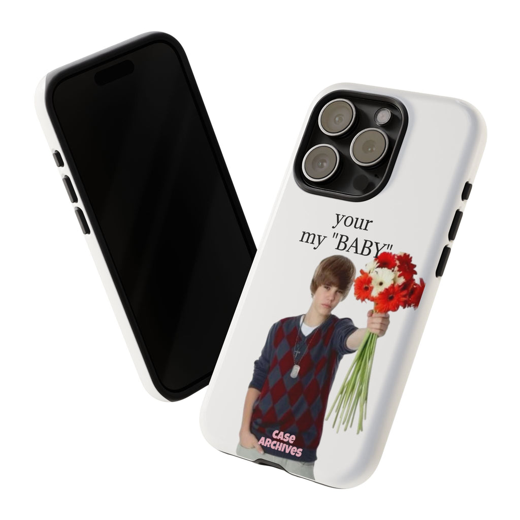 “your my 'BABY'” Justin Retro Photo Floral Design