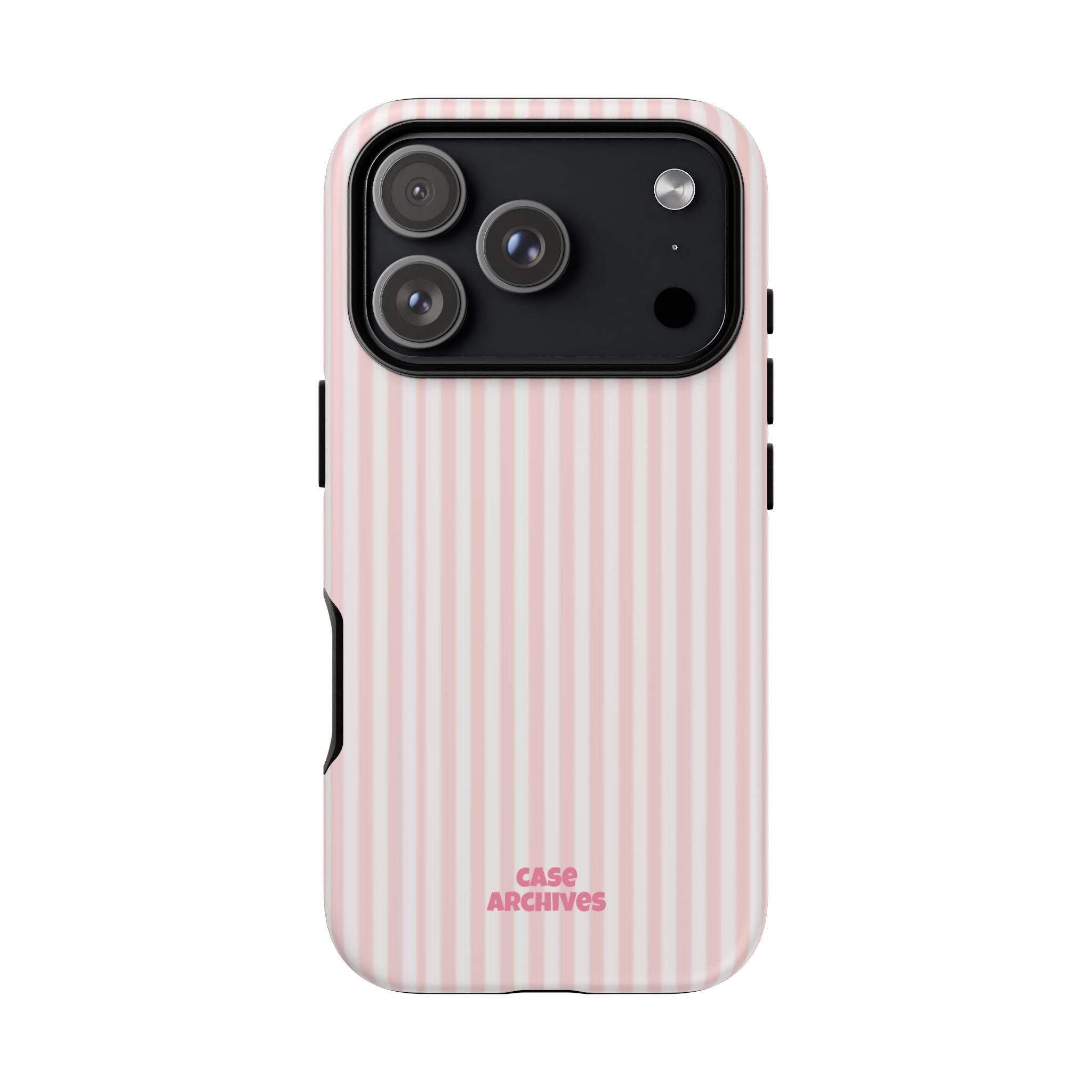 Pink Pastel Stripe Tough Phone Case — Protective iPhone Cover