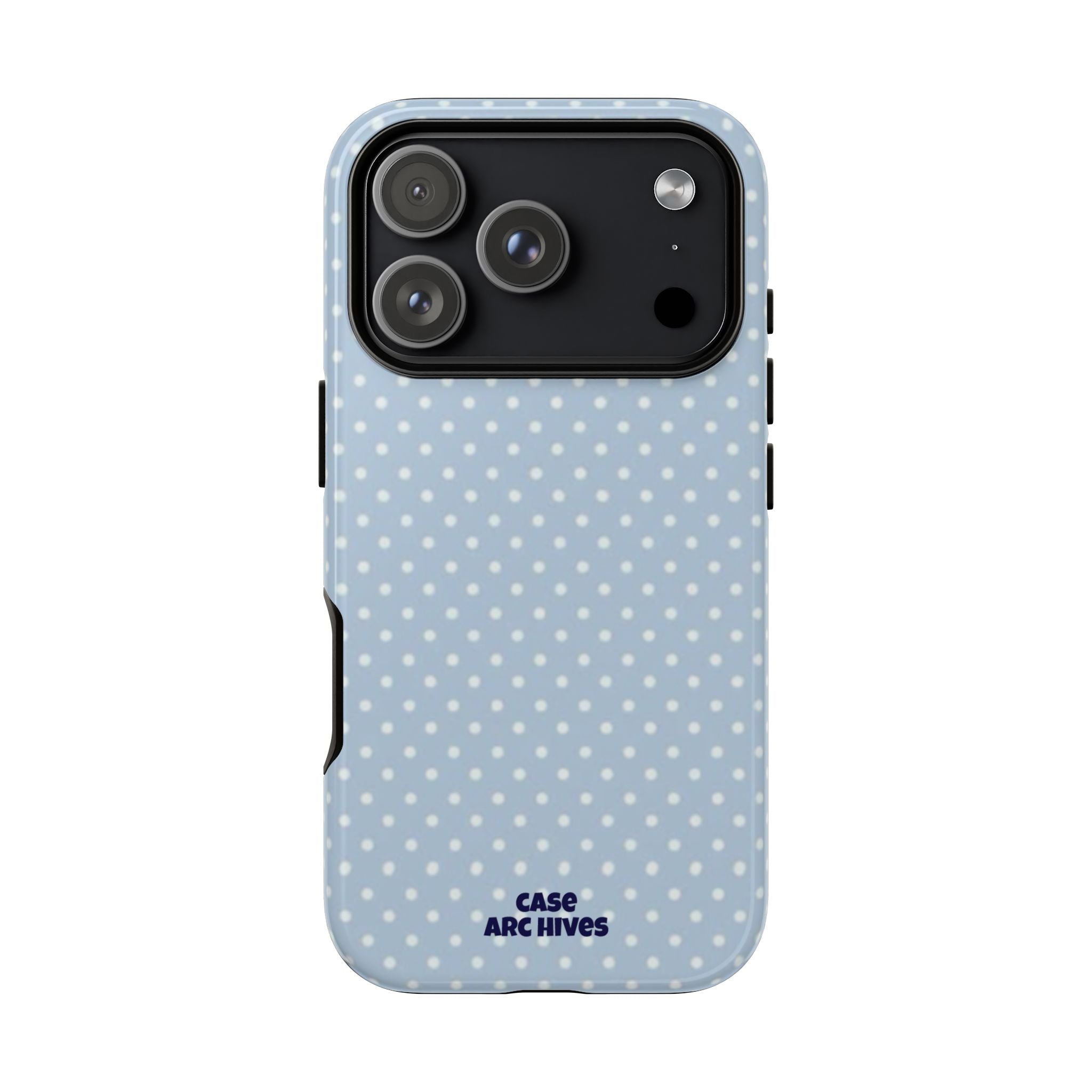 Pastel Blue Polka Dot Tough Phone Case — Protective iPhone Cover