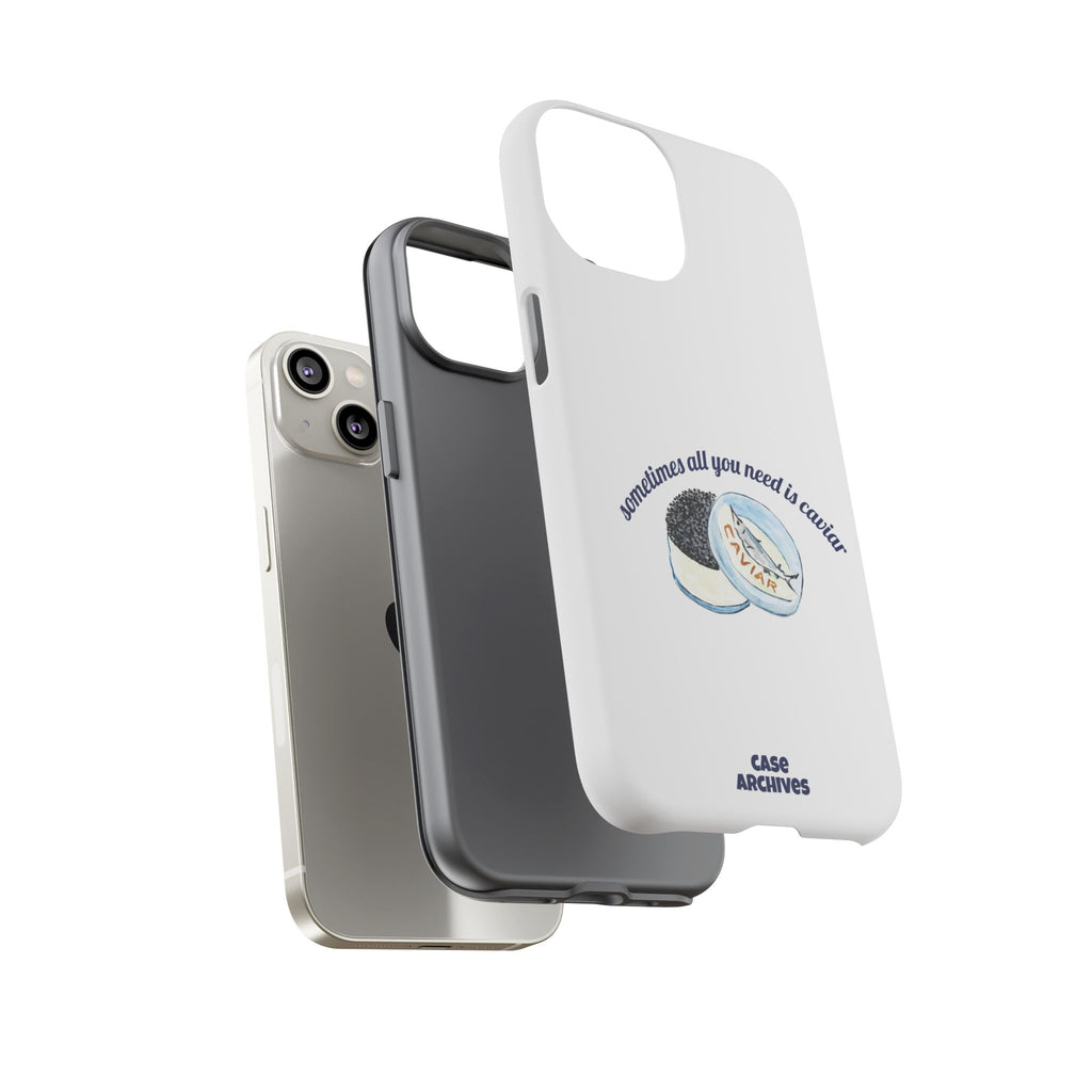 Caviar Illustration Phone Case — "sometimes all you need is caviar" Protective Hard Case