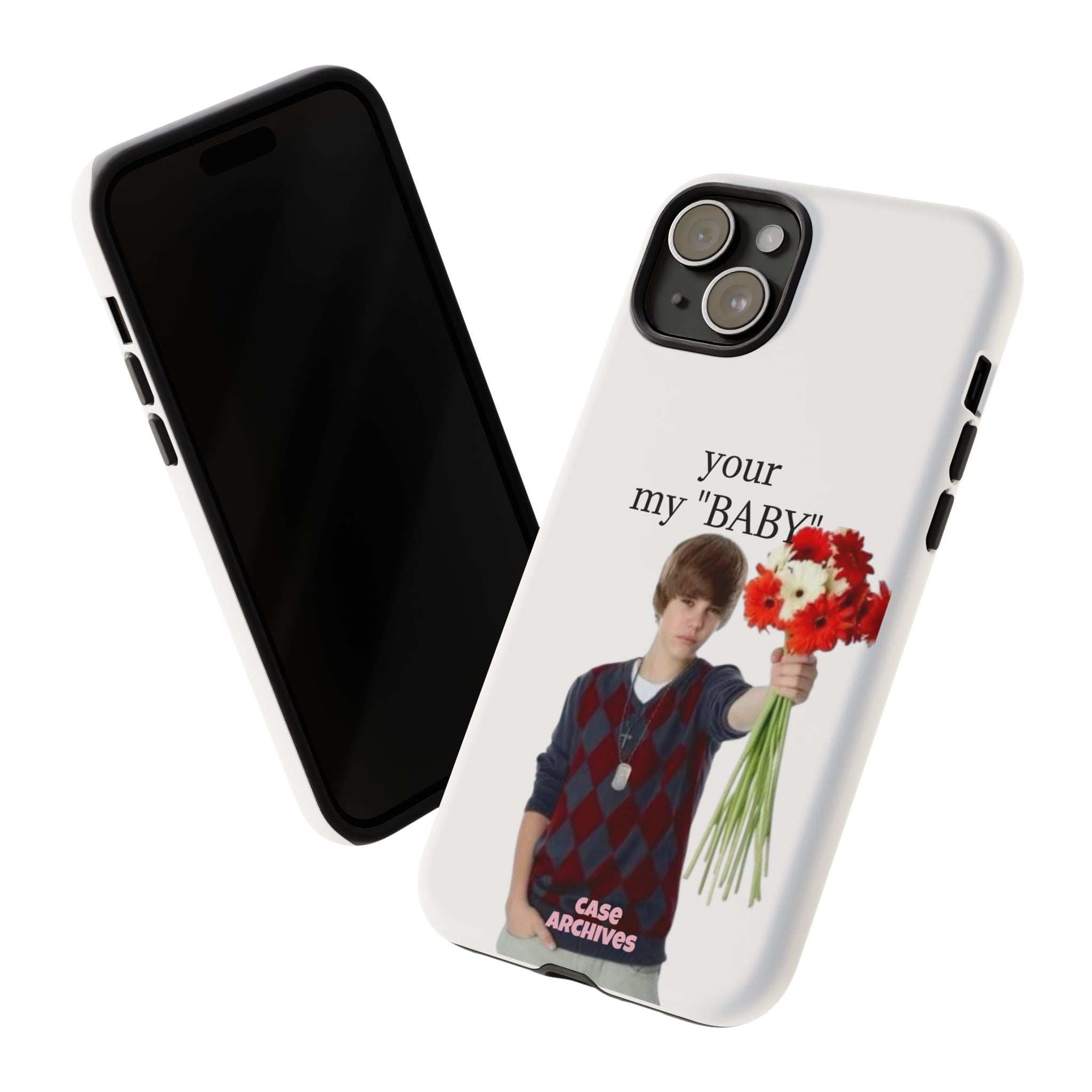 “your my 'BABY'” Justin Retro Photo Floral Design