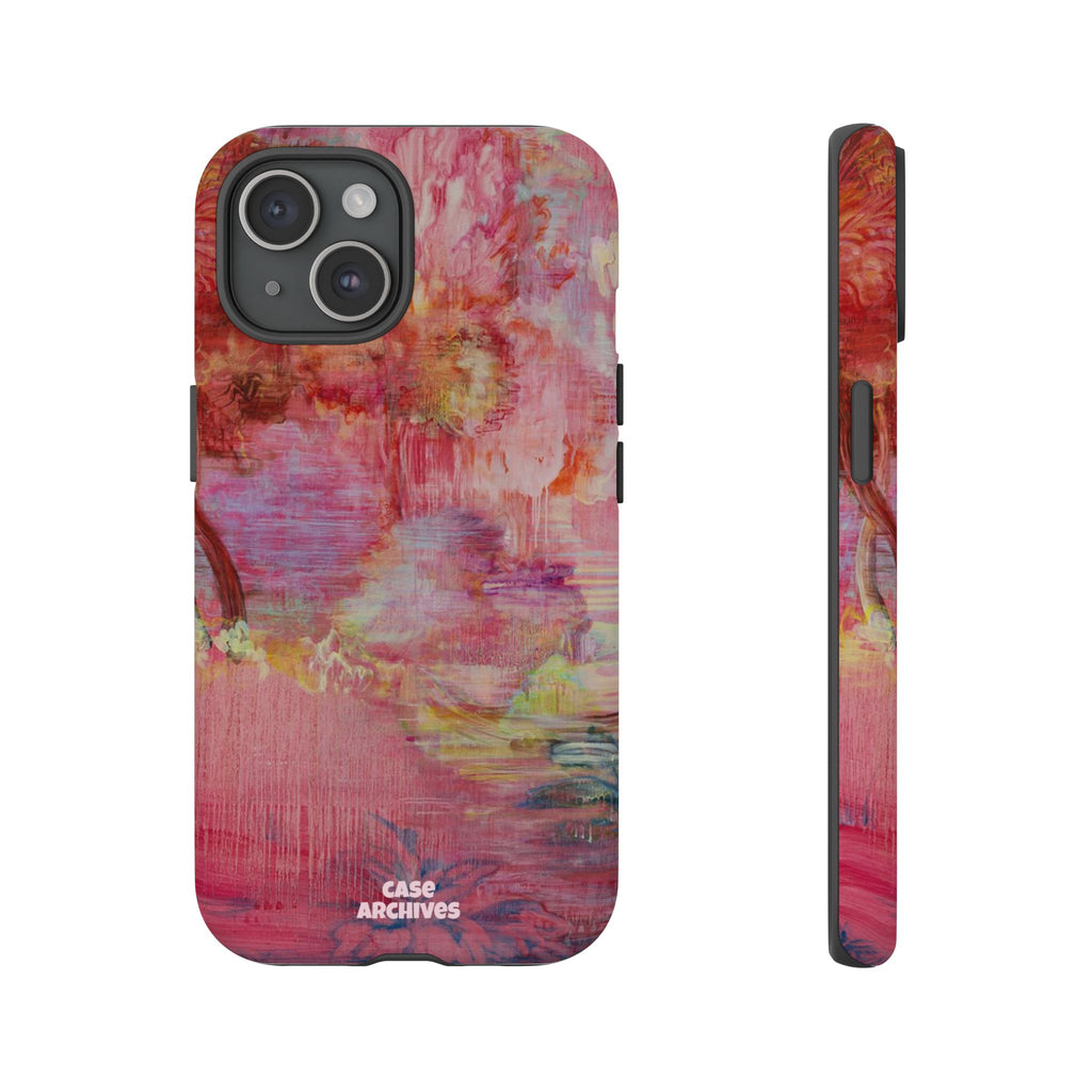 Floral Pink Abstract Phone Case — Tough Durable iPhone Cover