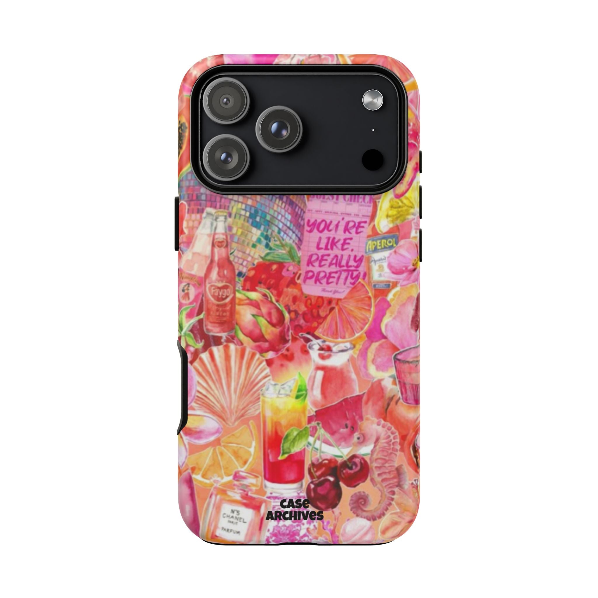 Phone Case — Pink Tropical Collage "You're Like, Really Pretty"