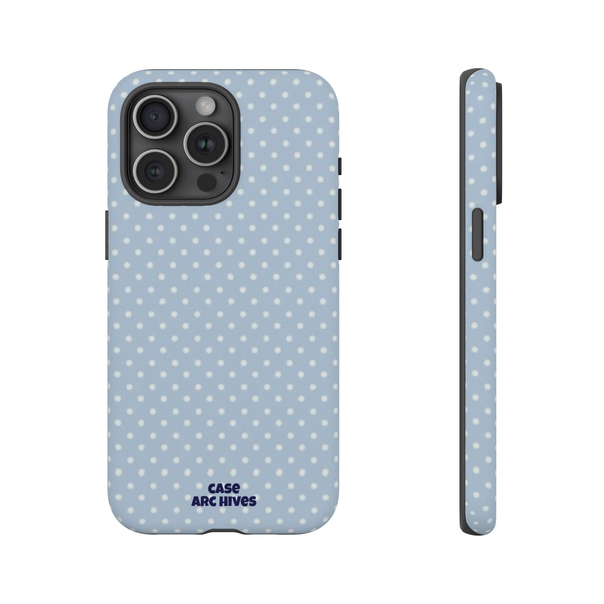 Pastel Blue Polka Dot Tough Phone Case — Protective iPhone Cover