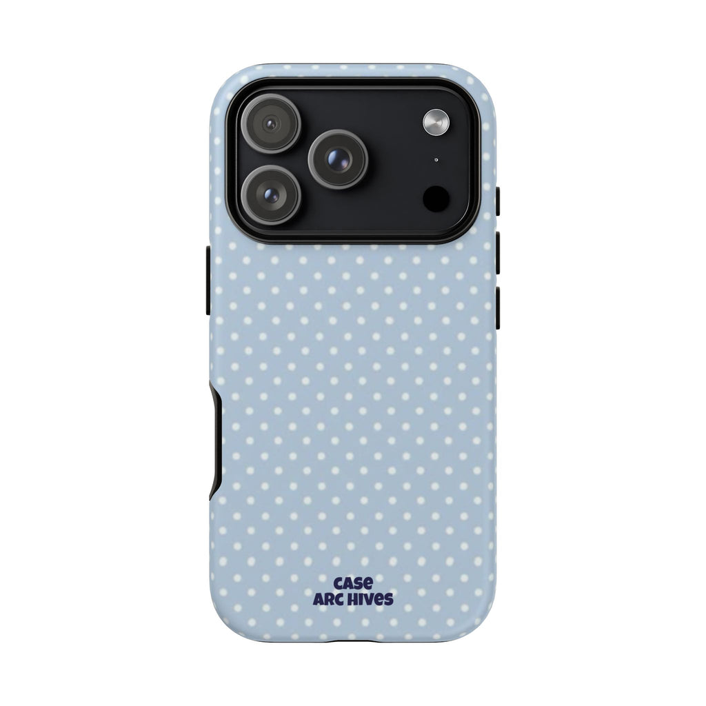 Pastel Blue Polka Dot Tough Phone Case — Protective iPhone Cover