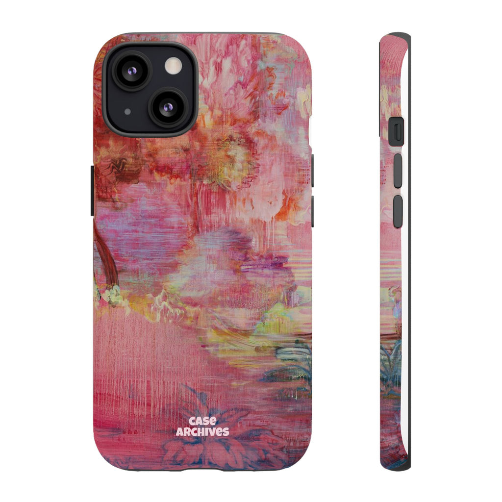 Floral Pink Abstract Phone Case — Tough Durable iPhone Cover
