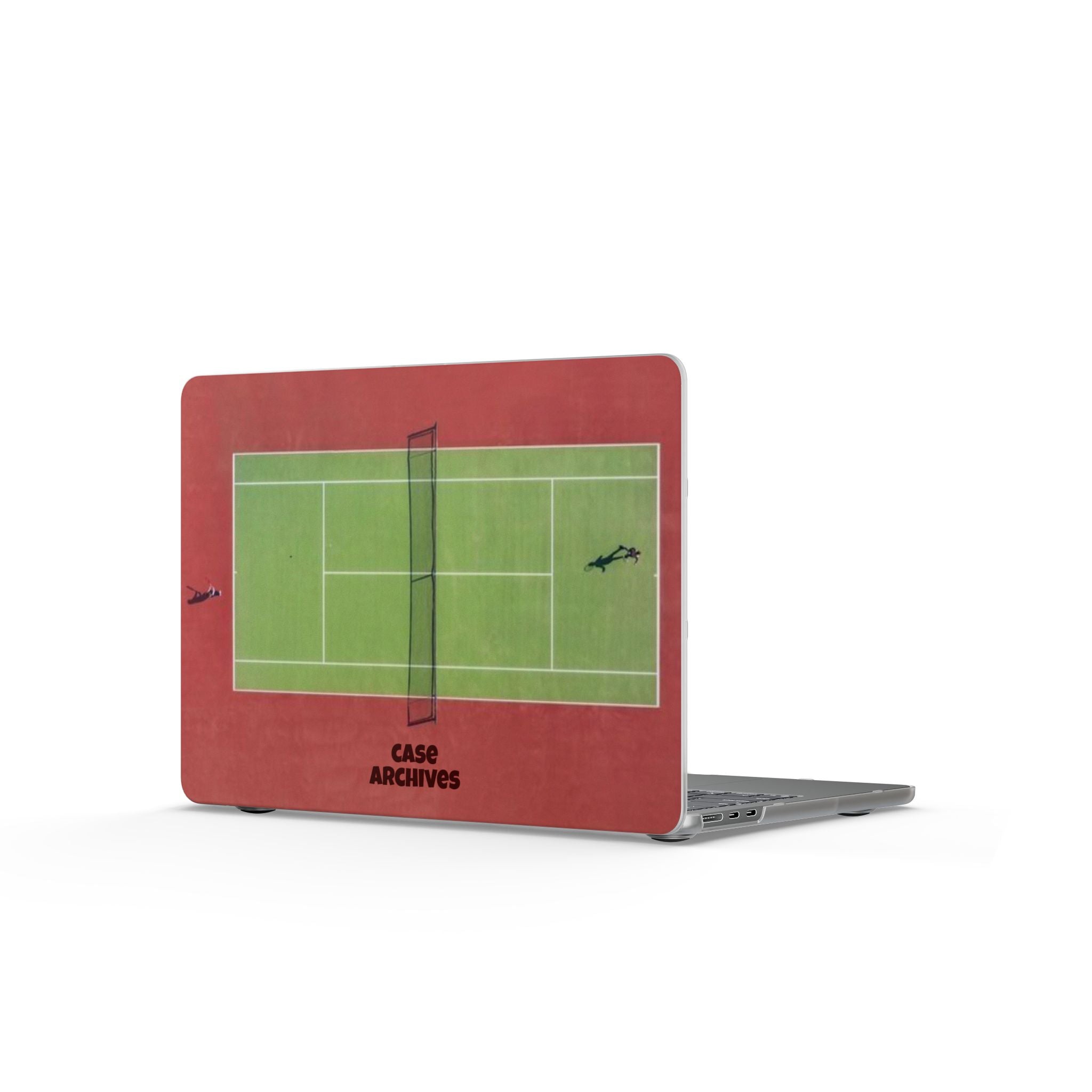 Tennis Court Matte MacBook Case — Minimal Sport Laptop Cover with 'Case Archives' Design