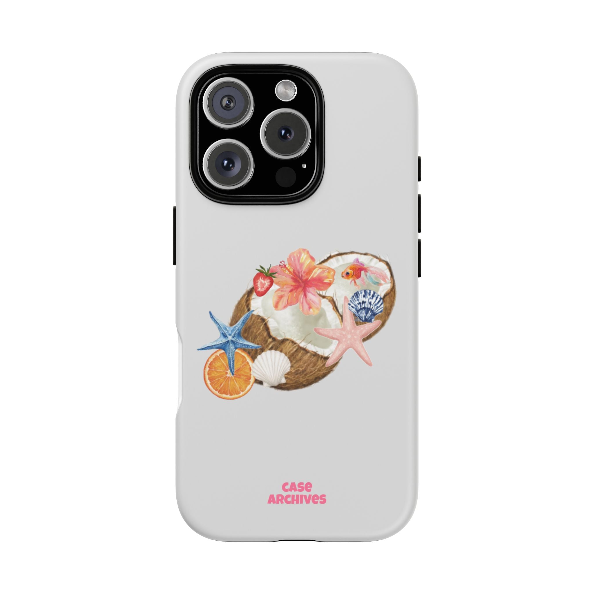 Beach Shells Tough Phone Case — Tropical Starfish & Hibiscus Design