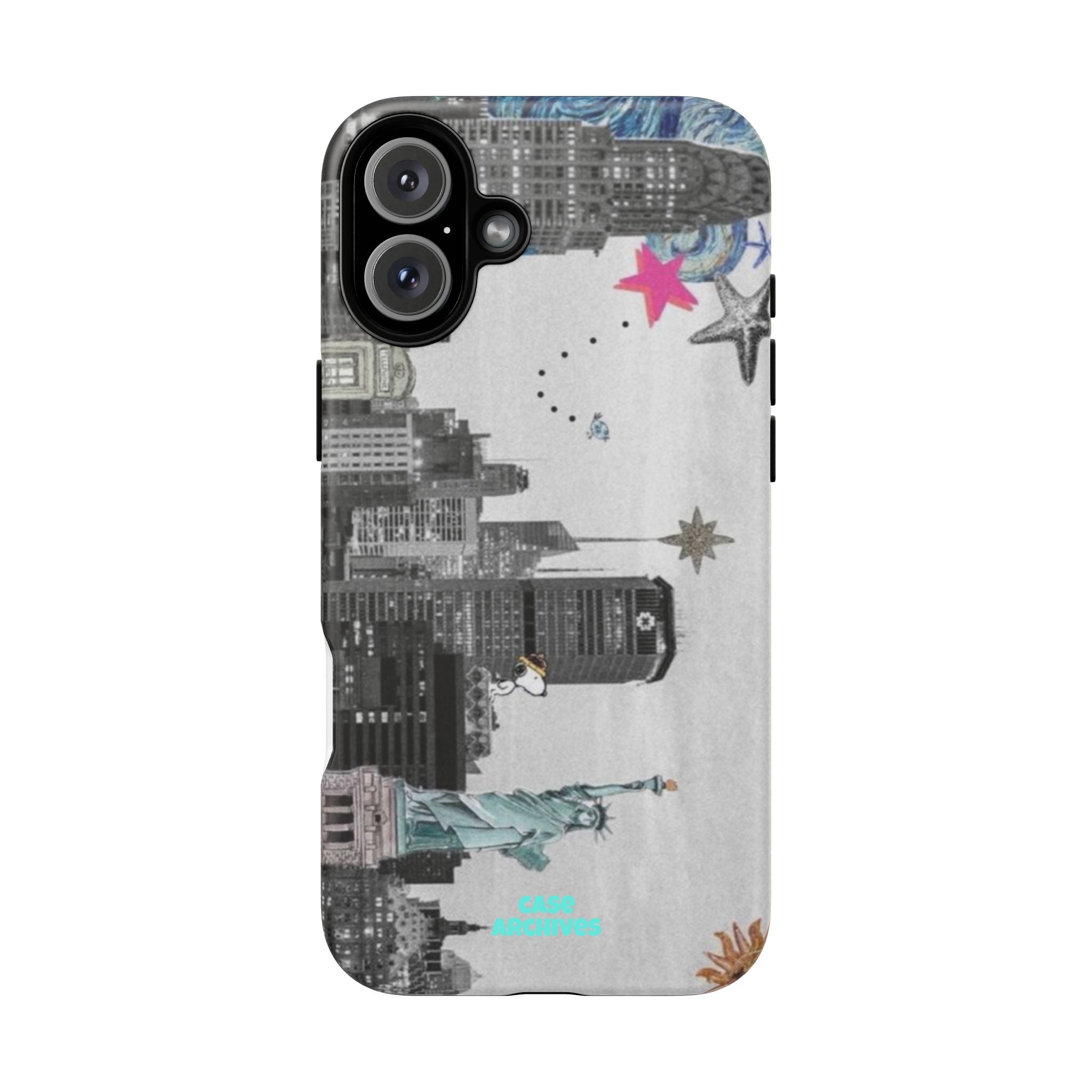 City Skyline Tough Phone Case – Statue of Liberty Urban Art Protective Cover