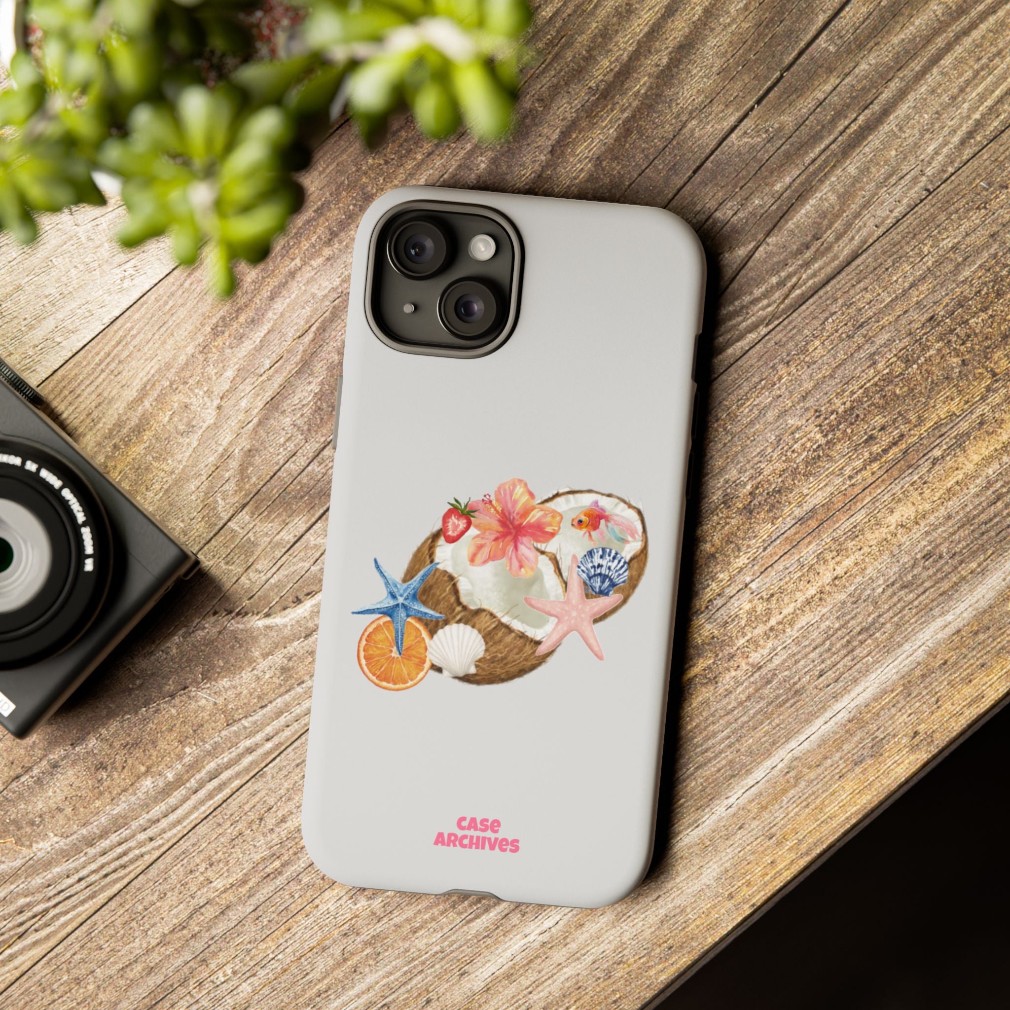 Beach Shells Tough Phone Case — Tropical Starfish & Hibiscus Design
