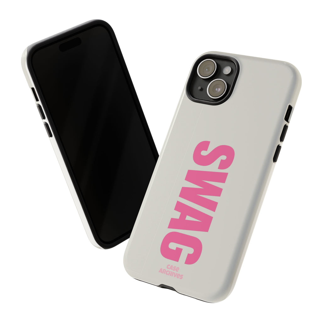 SWAG Phone Case — Bold Pink Vertical Text Tough Case