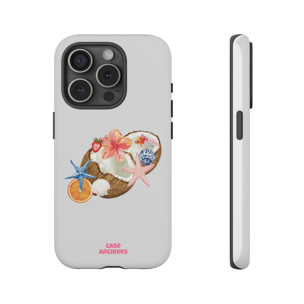 Beach Shells Tough Phone Case — Tropical Starfish & Hibiscus Design