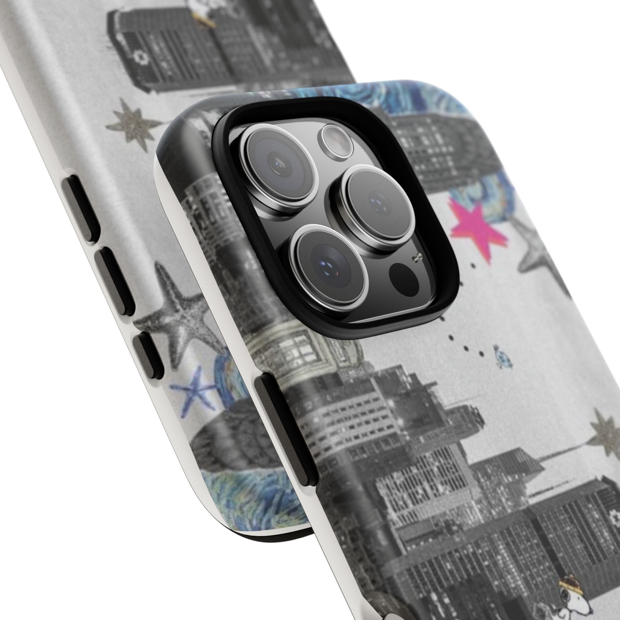 City Skyline Tough Phone Case – Statue of Liberty Urban Art Protective Cover