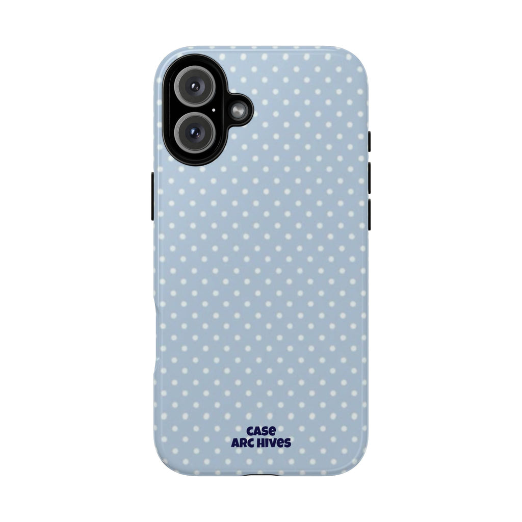 Pastel Blue Polka Dot Tough Phone Case — Protective iPhone Cover