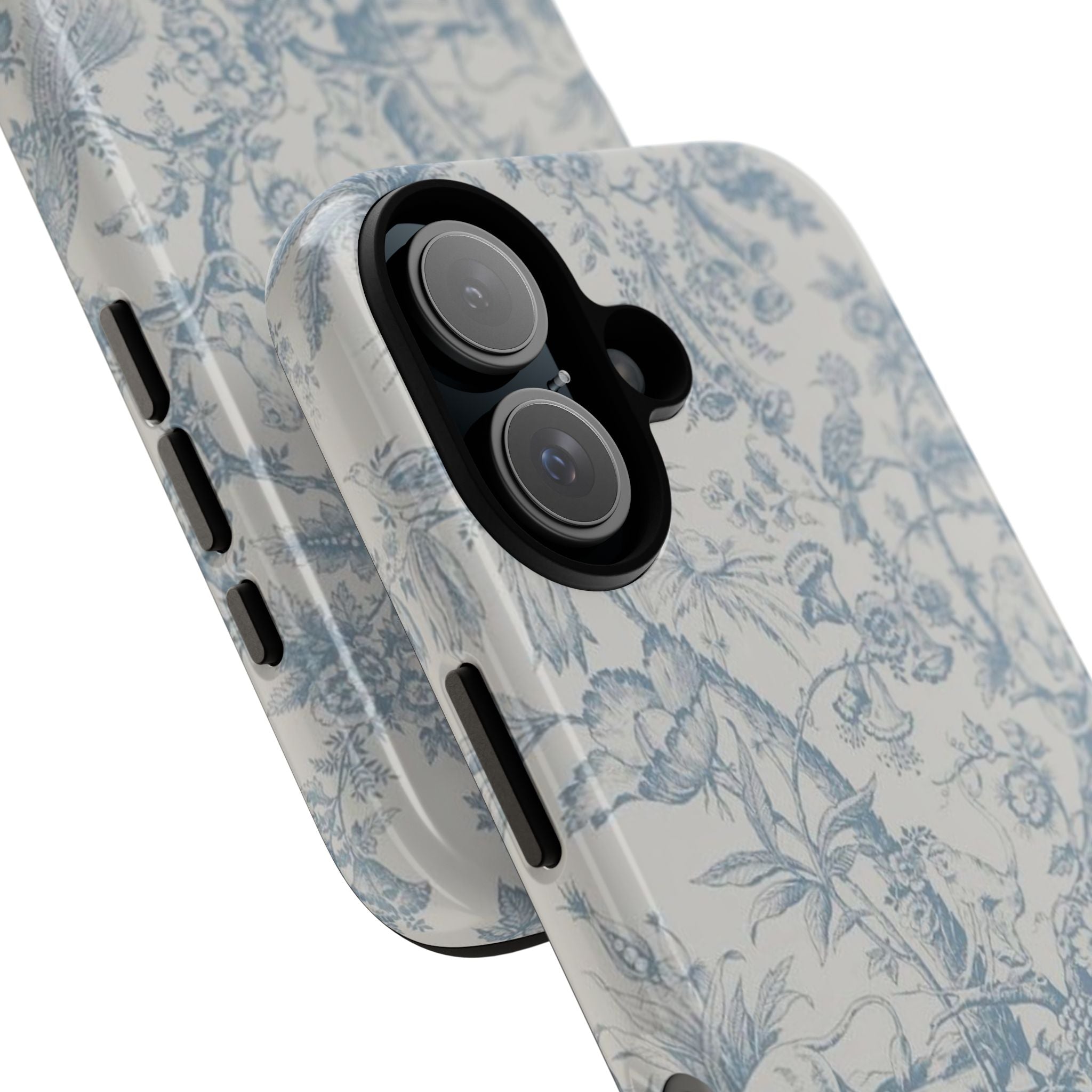 Toile Floral Tough Phone Case — Blue Vintage Botanical iPhone Protection