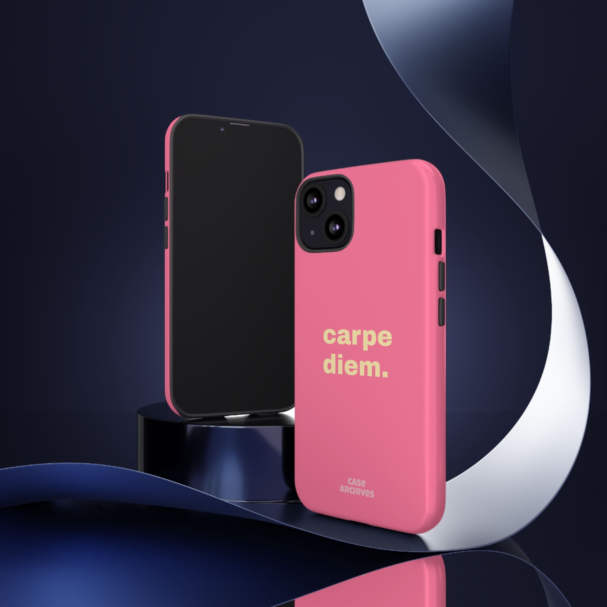 Pink "carpe diem." Tough Phone Case — Motivational Slim Protective Case