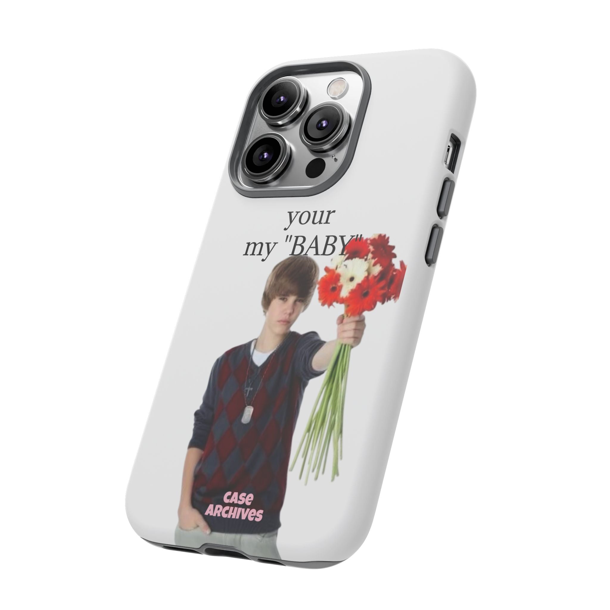 “your my 'BABY'” Justin Retro Photo Floral Design