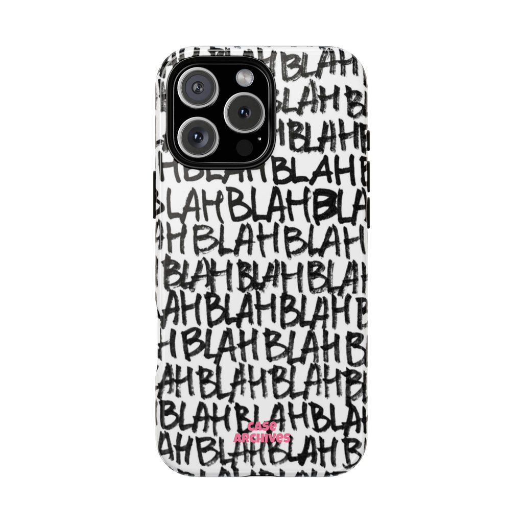 Phone Case — 'BLAH BLAH' Graffiti Text Protective Tough Case