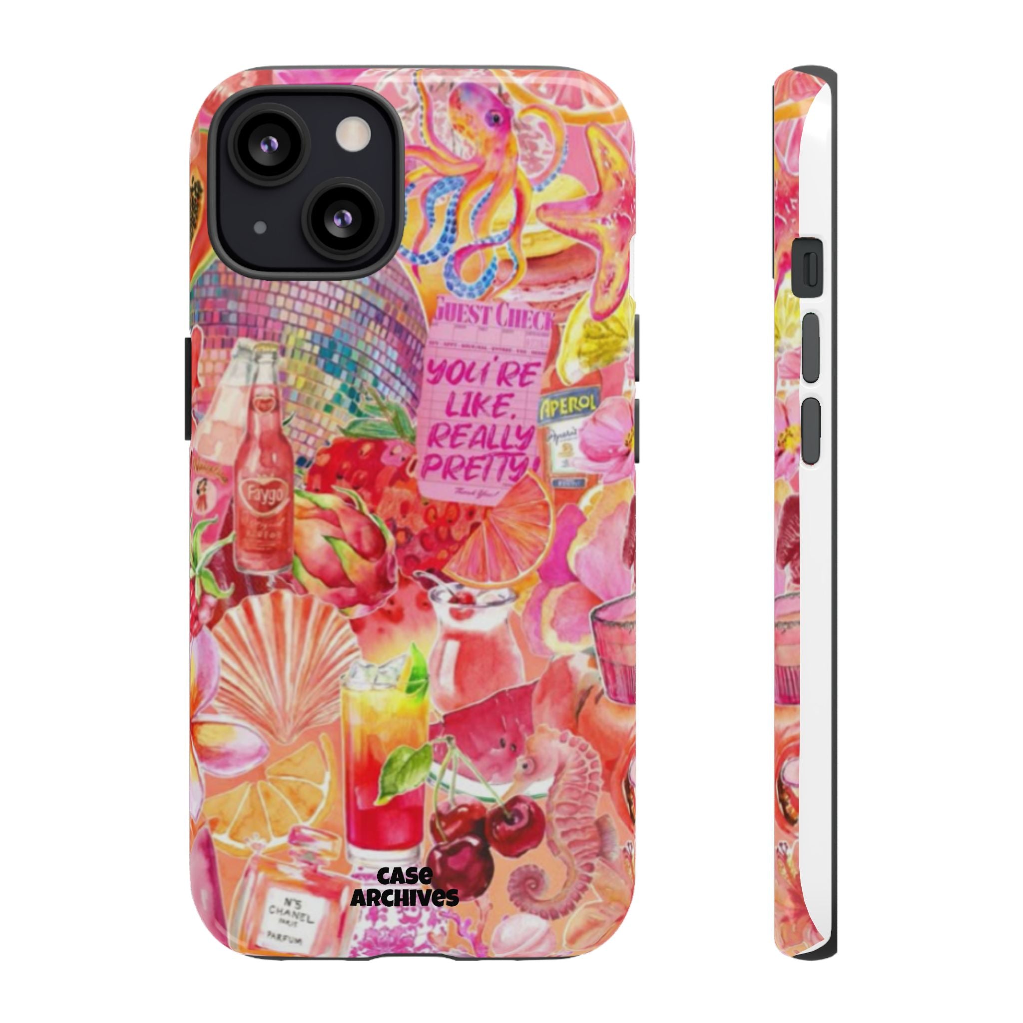 Phone Case — Pink Tropical Collage "You're Like, Really Pretty"
