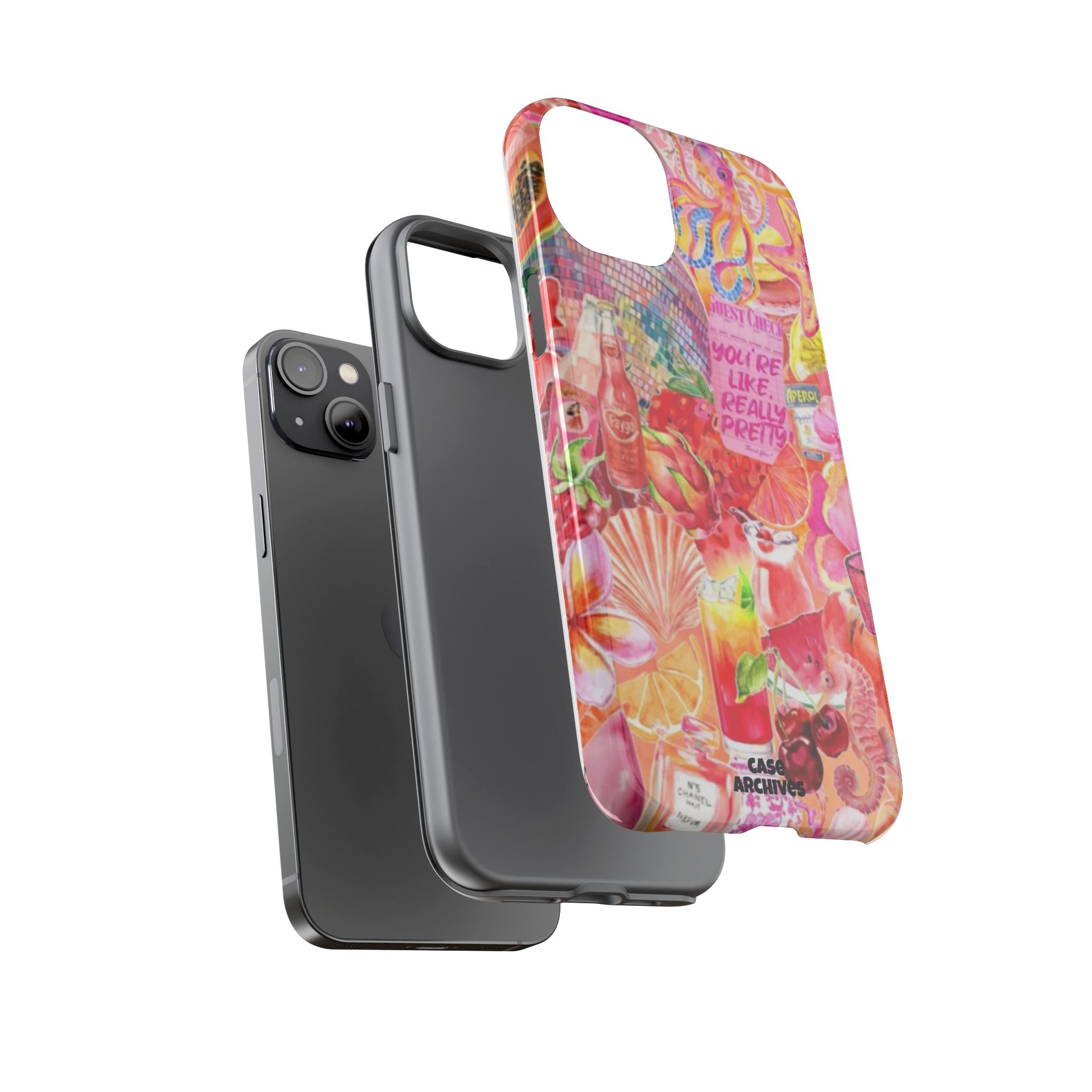 Phone Case — Pink Tropical Collage "You're Like, Really Pretty"