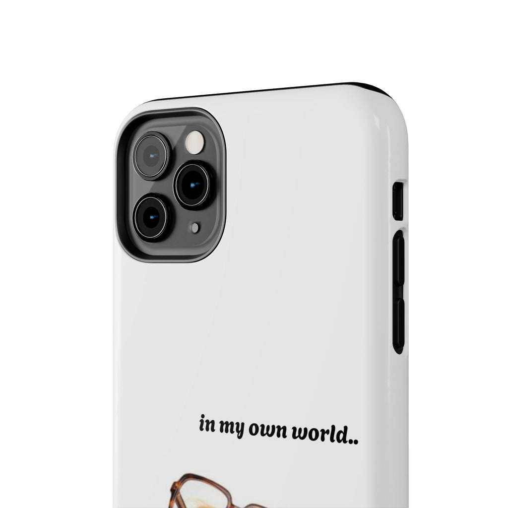 "In My Own World" Cute Dog Design, Durable Protective iPhone Case
