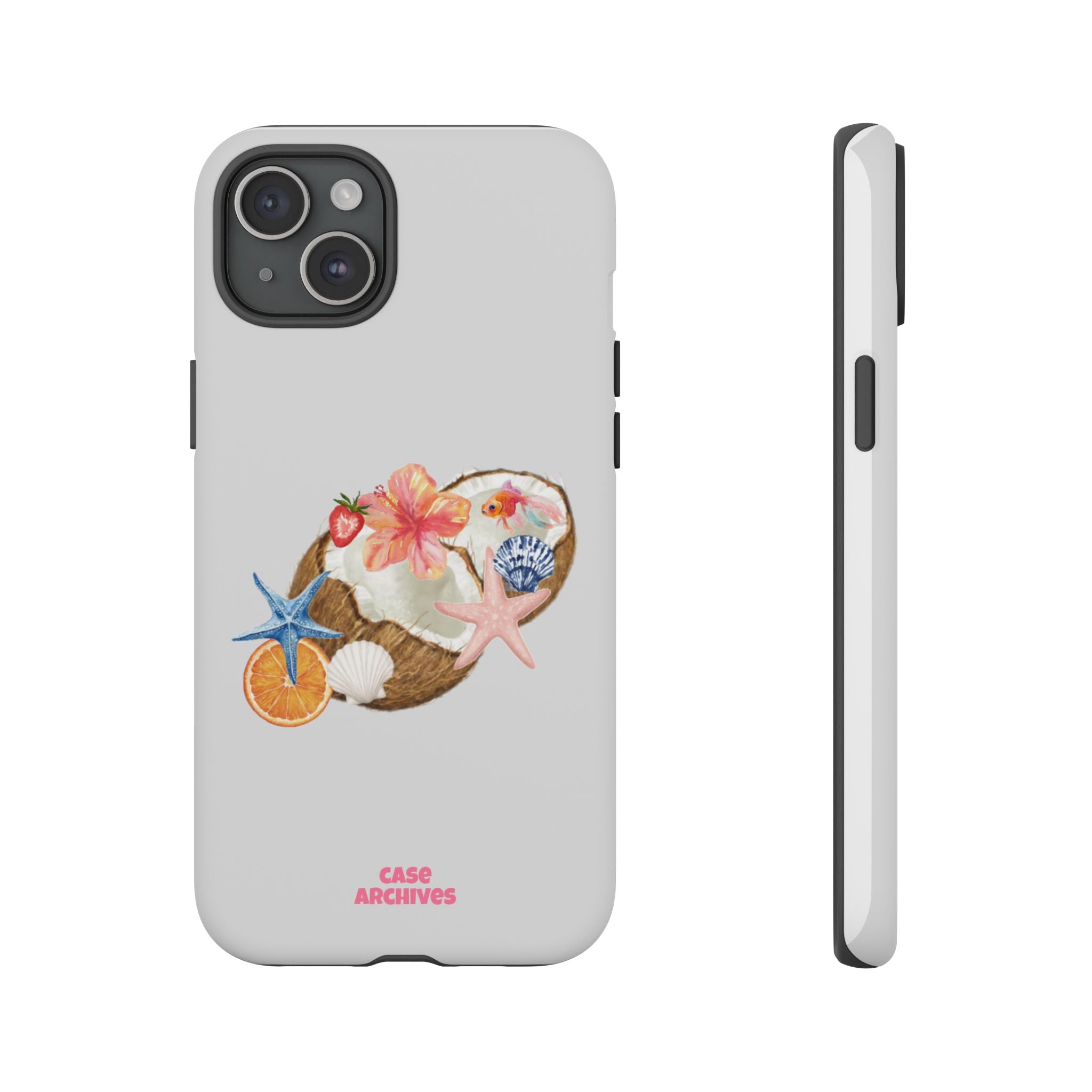 Beach Shells Tough Phone Case — Tropical Starfish & Hibiscus Design