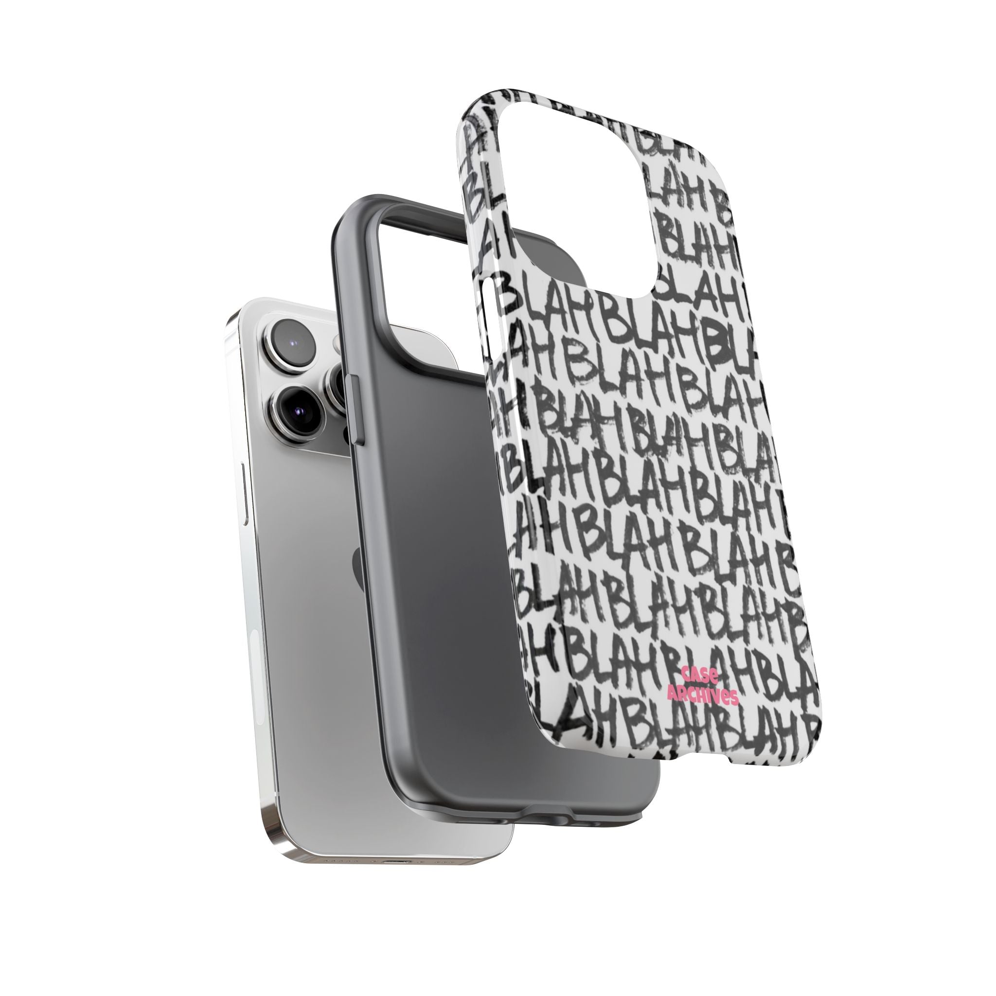Phone Case — 'BLAH BLAH' Graffiti Text Protective Tough Case
